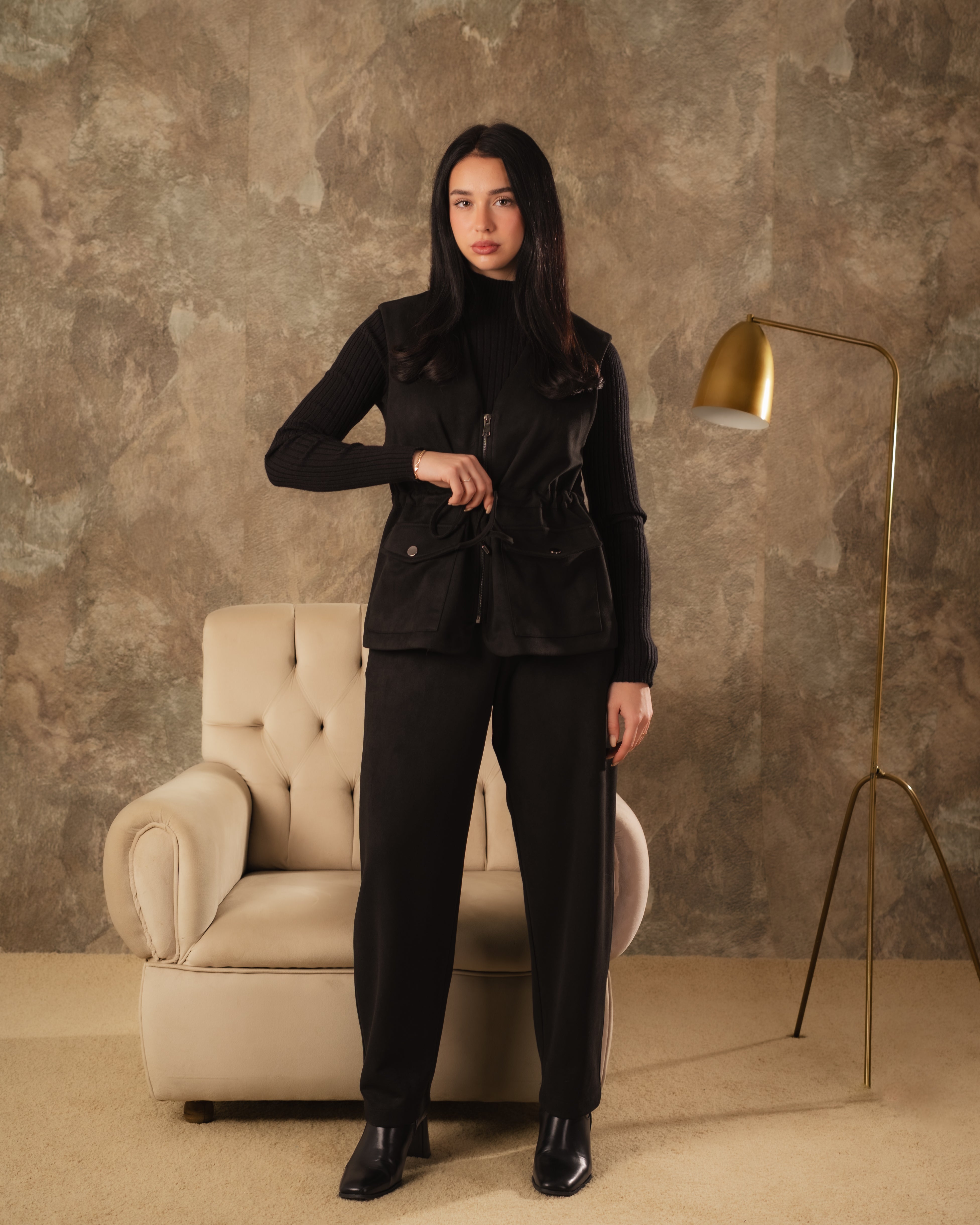 Plain Vest – Zipper (Elastic Waist, Pockets)