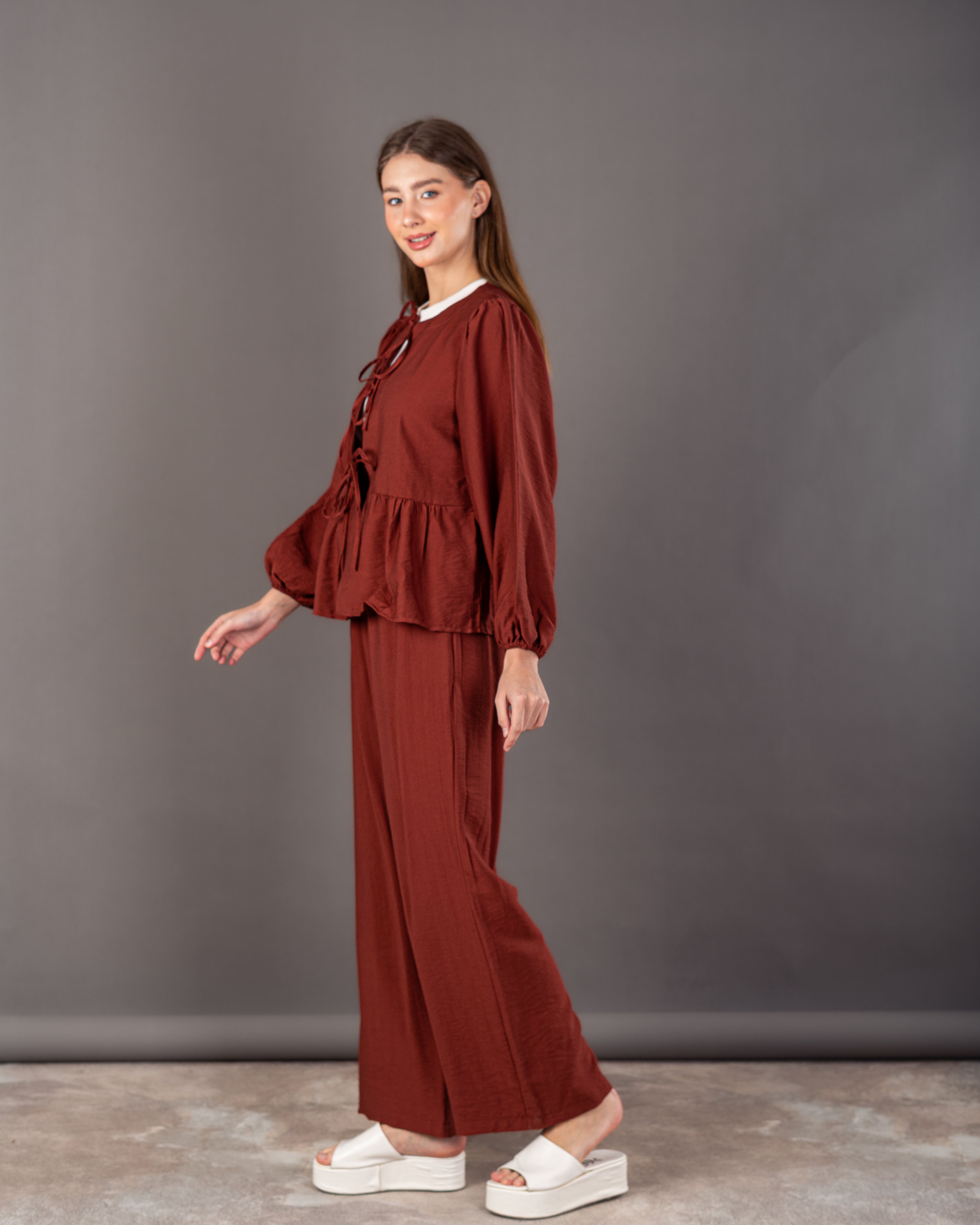 Wide Blouse - With Front Tie