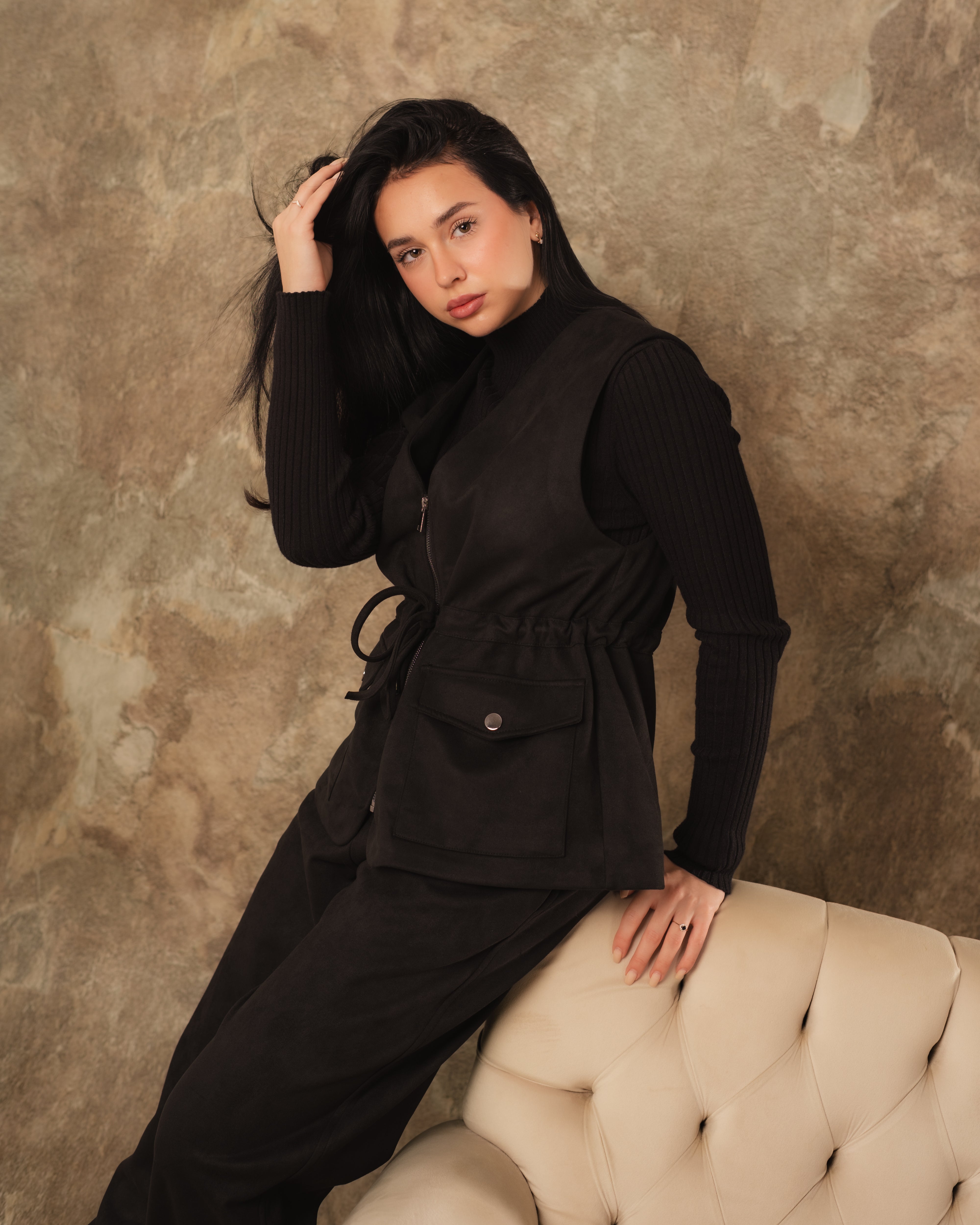 Plain Vest – Zipper (Elastic Waist, Pockets)