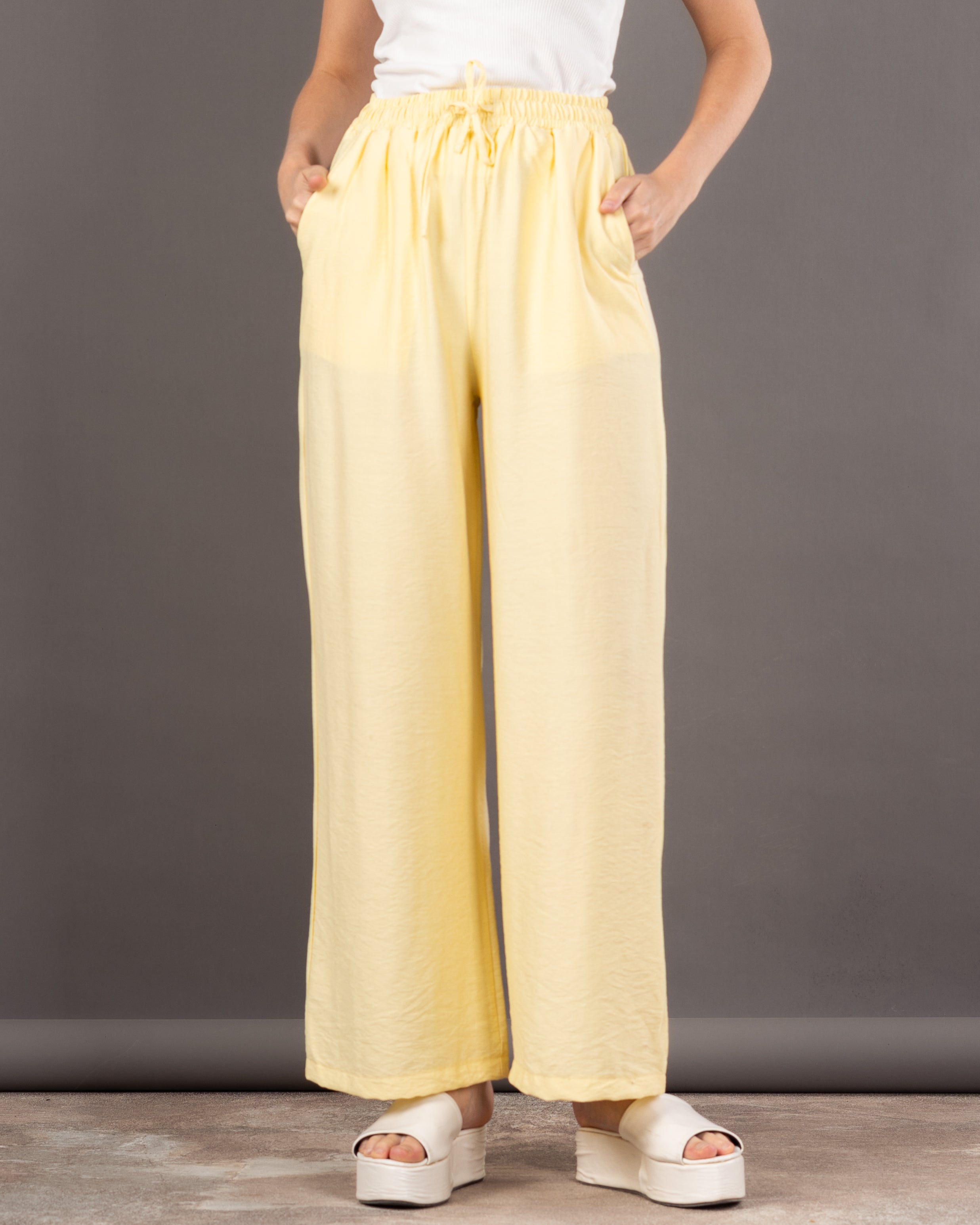 Plain Colored - Trouser With Drawstring