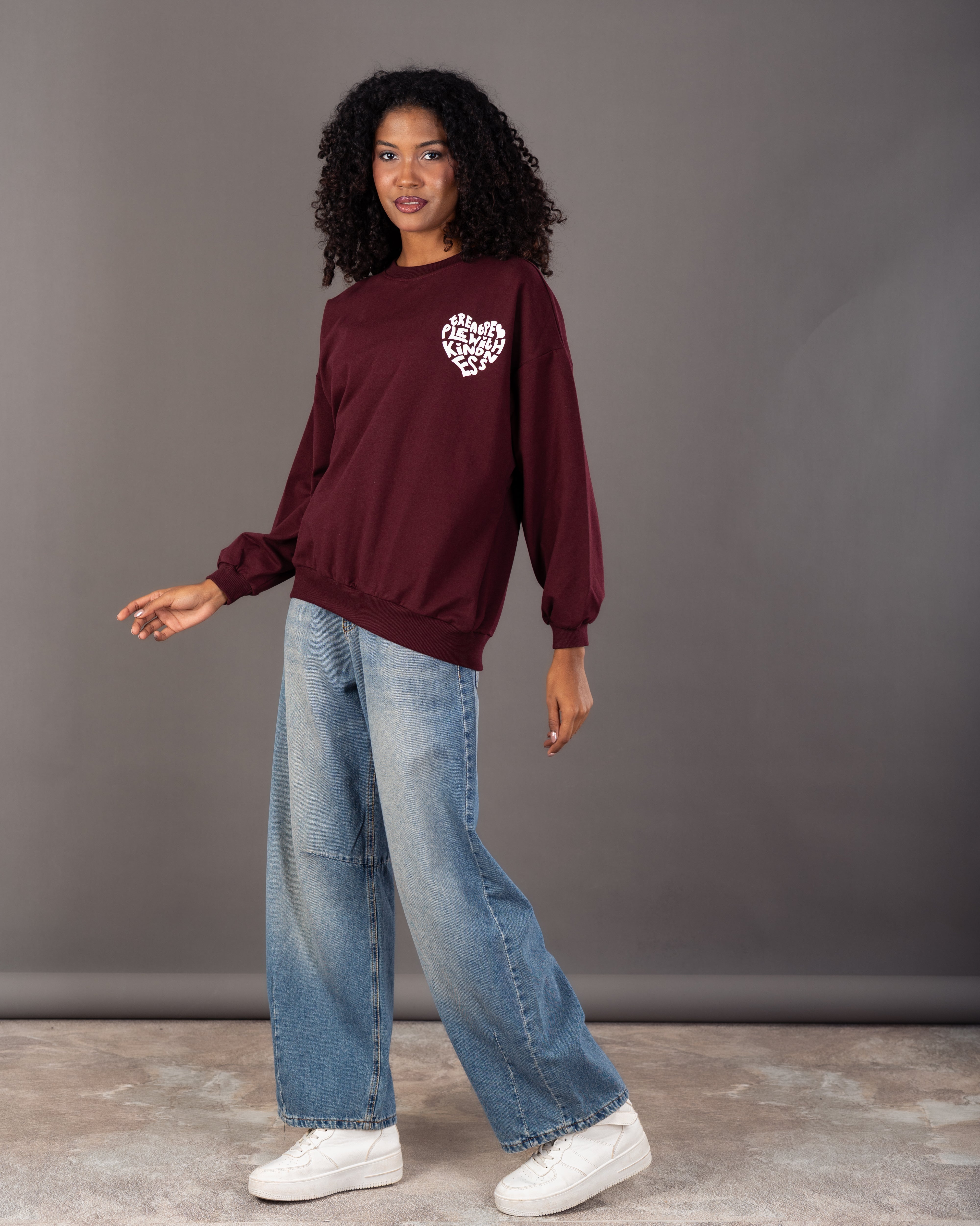 Heart Text Back - Print Sweatshirt