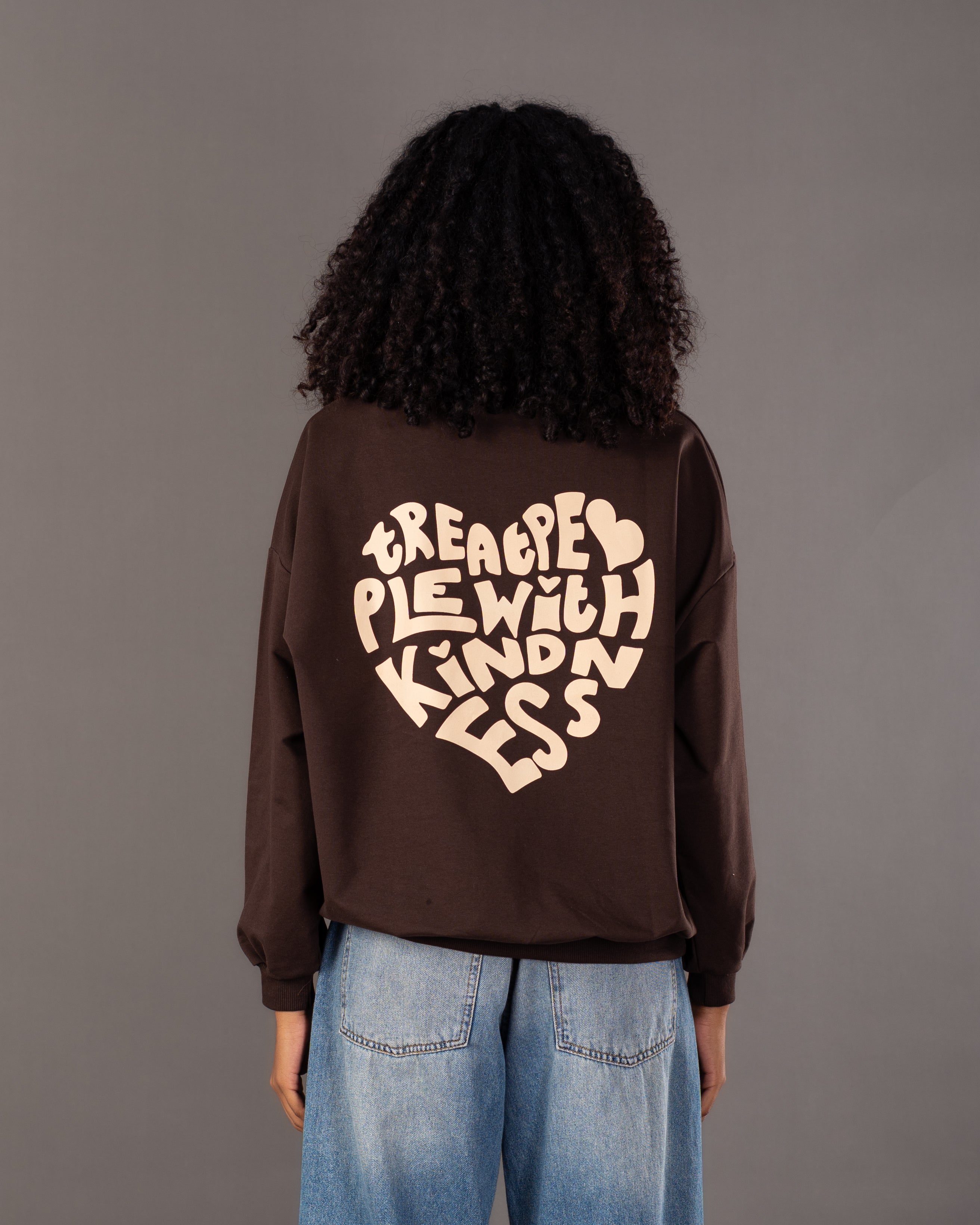 Heart Text Back - Print Sweatshirt