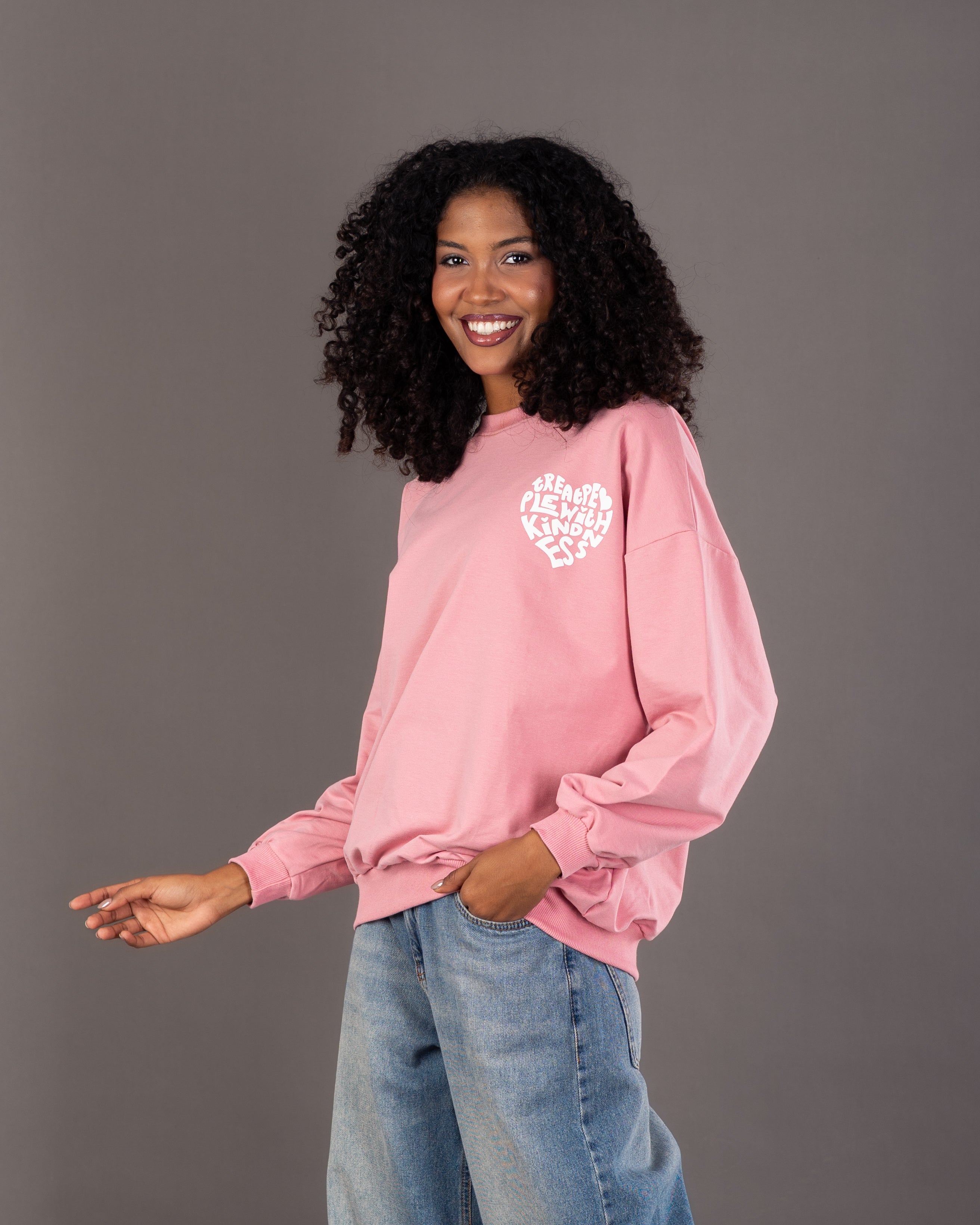 Heart Text Back - Print Sweatshirt
