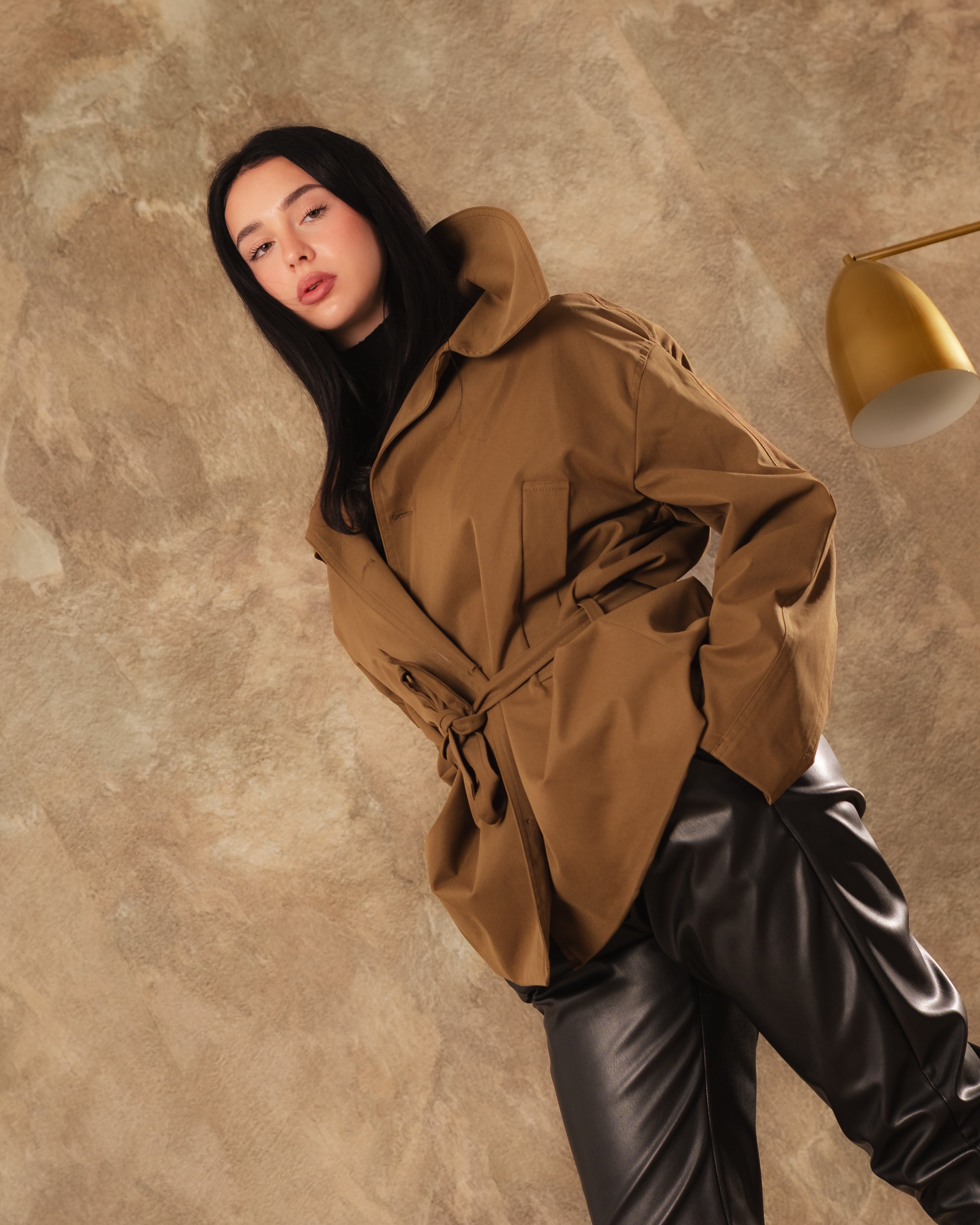 Plain Gabardine - Jacket (with waist belt)