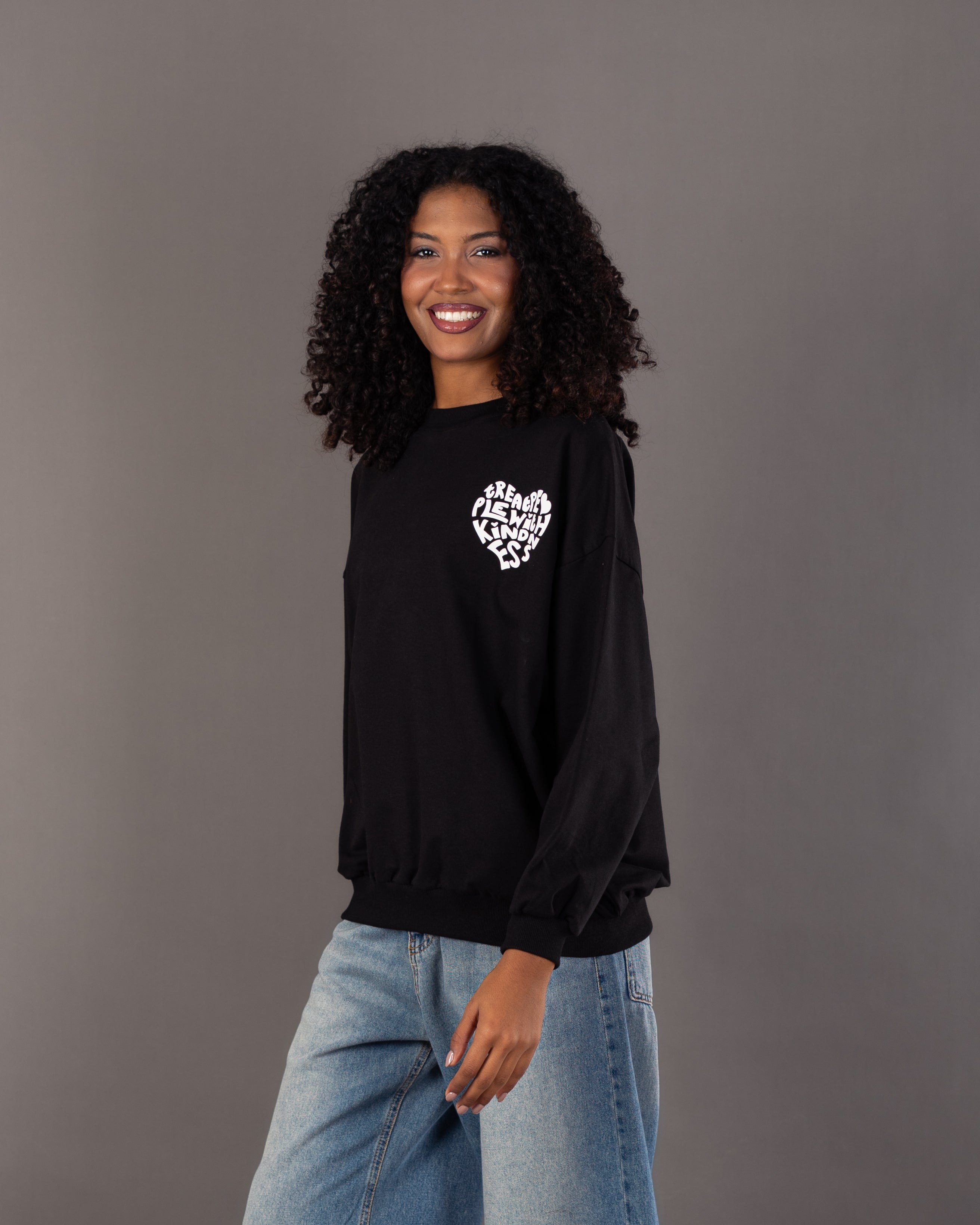 Heart Text Back - Print Sweatshirt