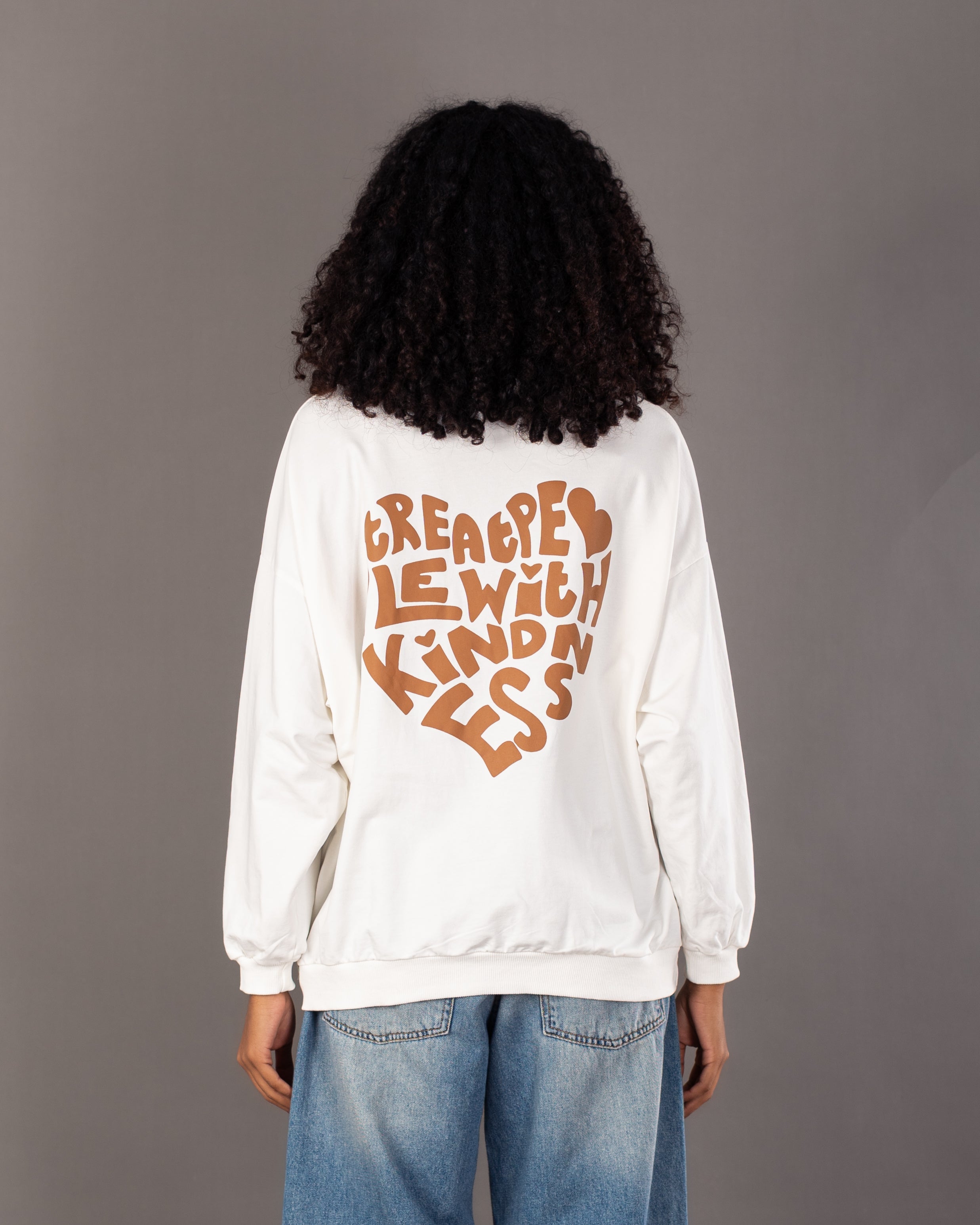 Heart Text Back - Print Sweatshirt