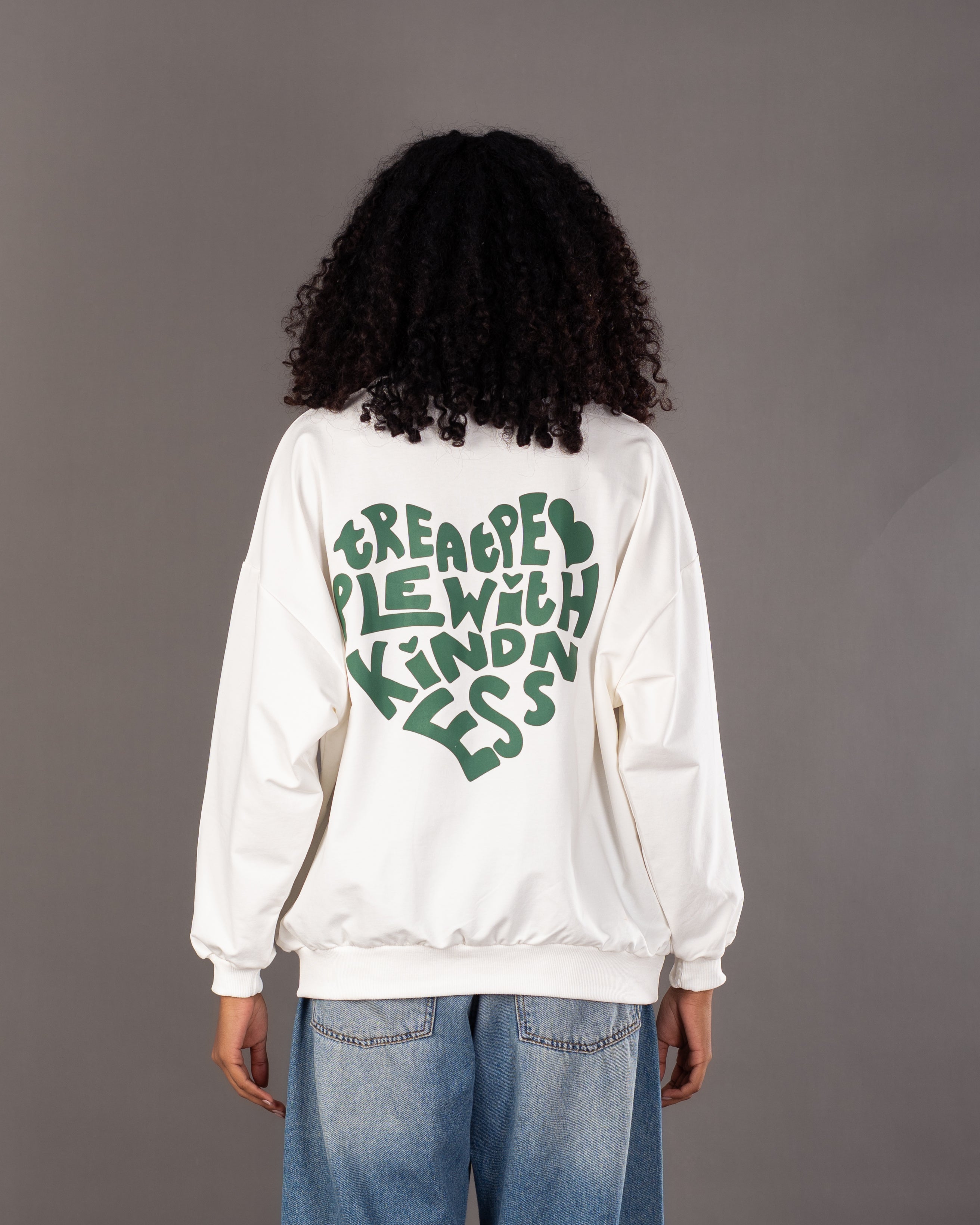 Heart Text Back - Print Sweatshirt