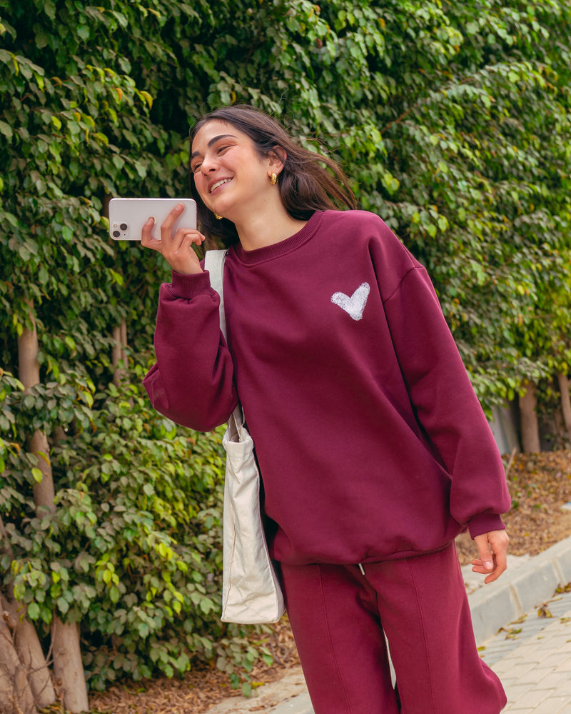 Sweatshirt – Small Front Print Heart (Back Print)