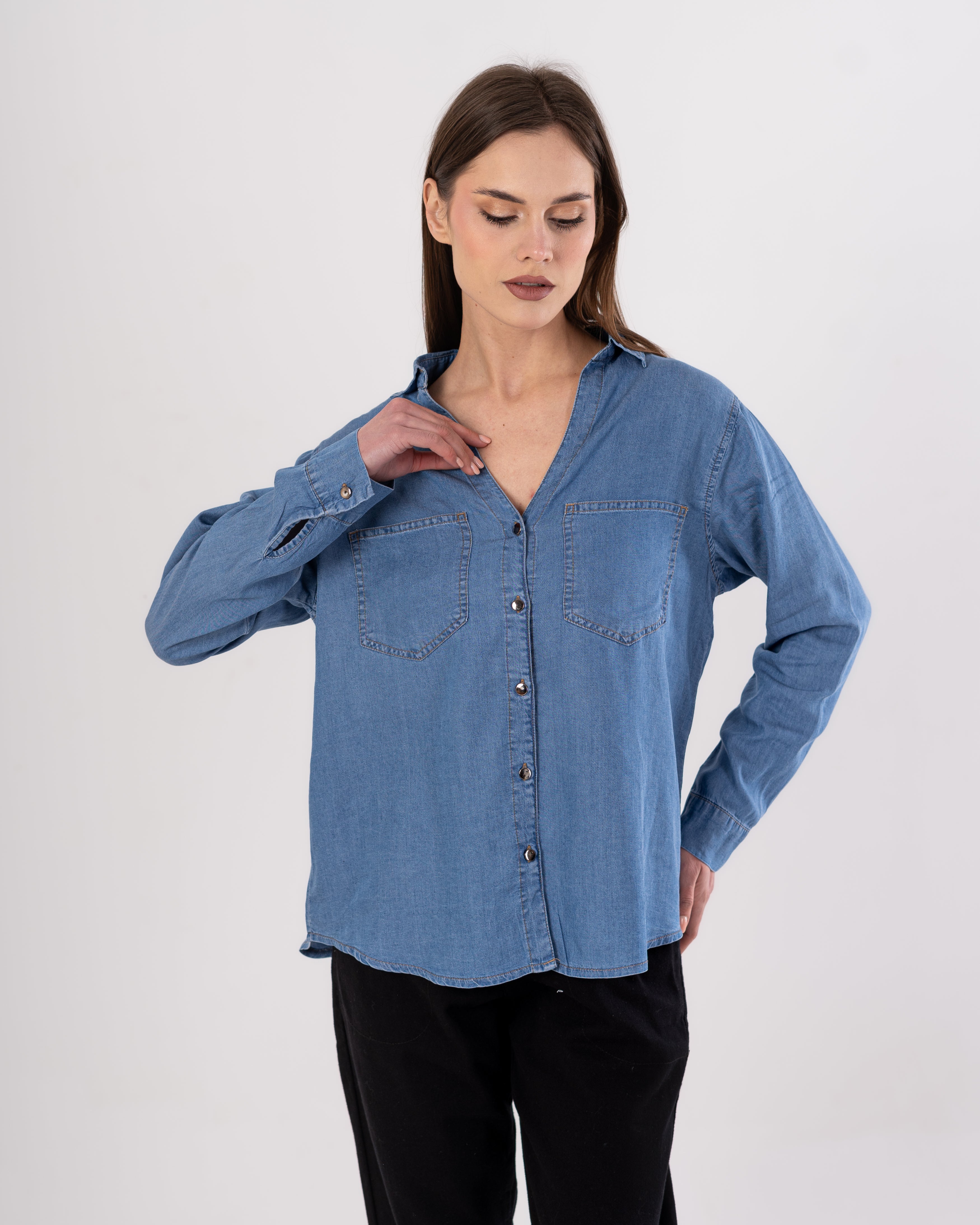 Denim Shirt - With (Two Pockets)