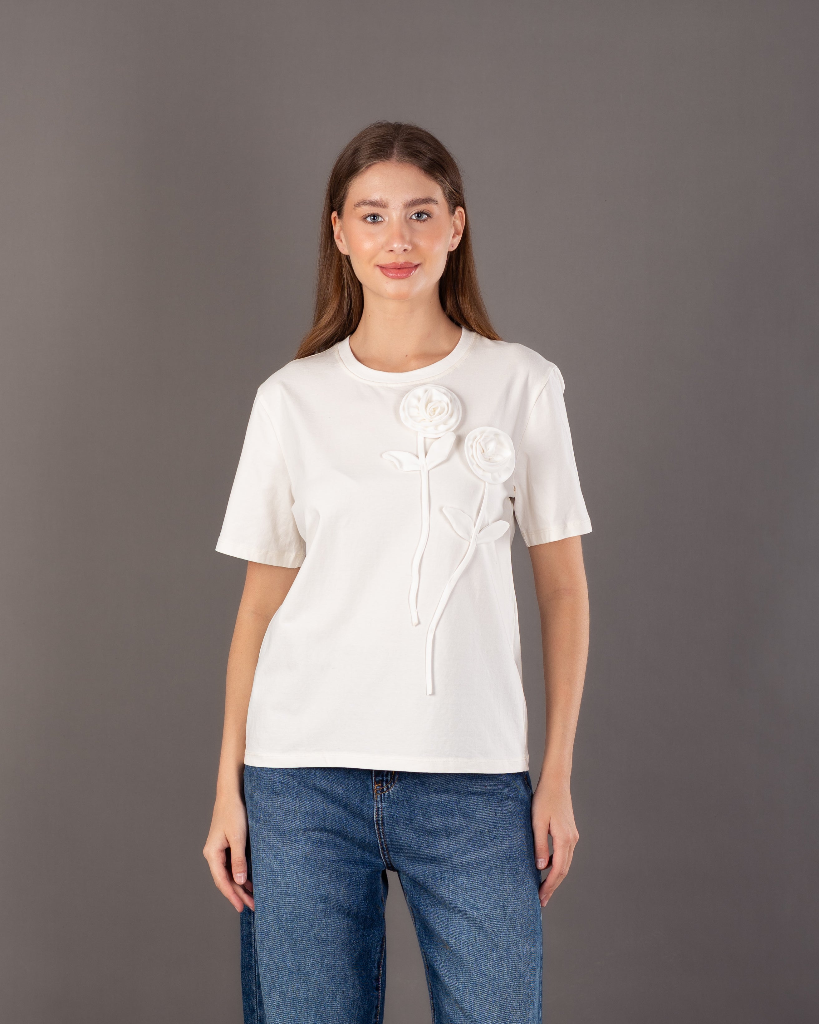 Double Floral Chest T-Shirt