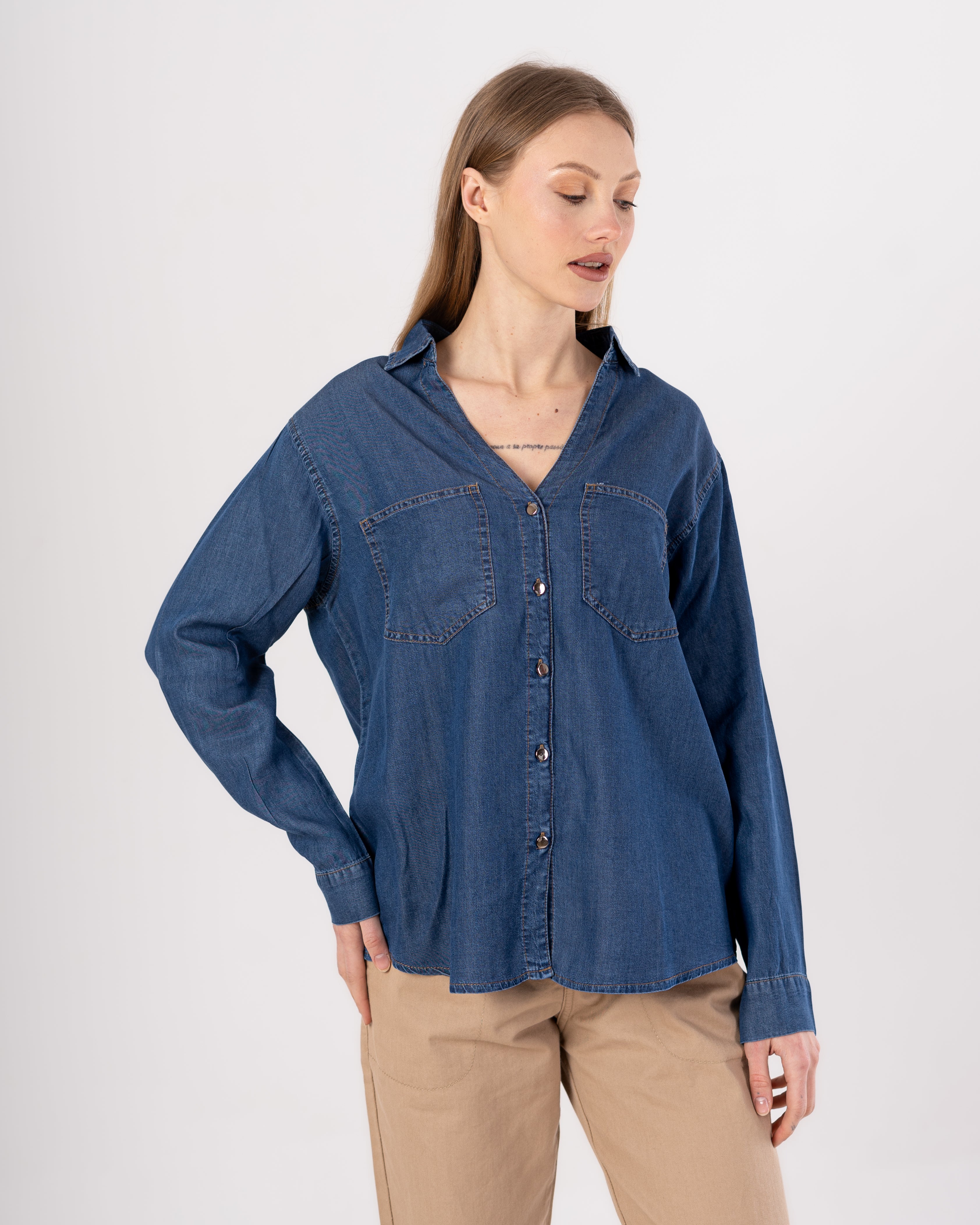 Denim Shirt - With (Two Pockets)