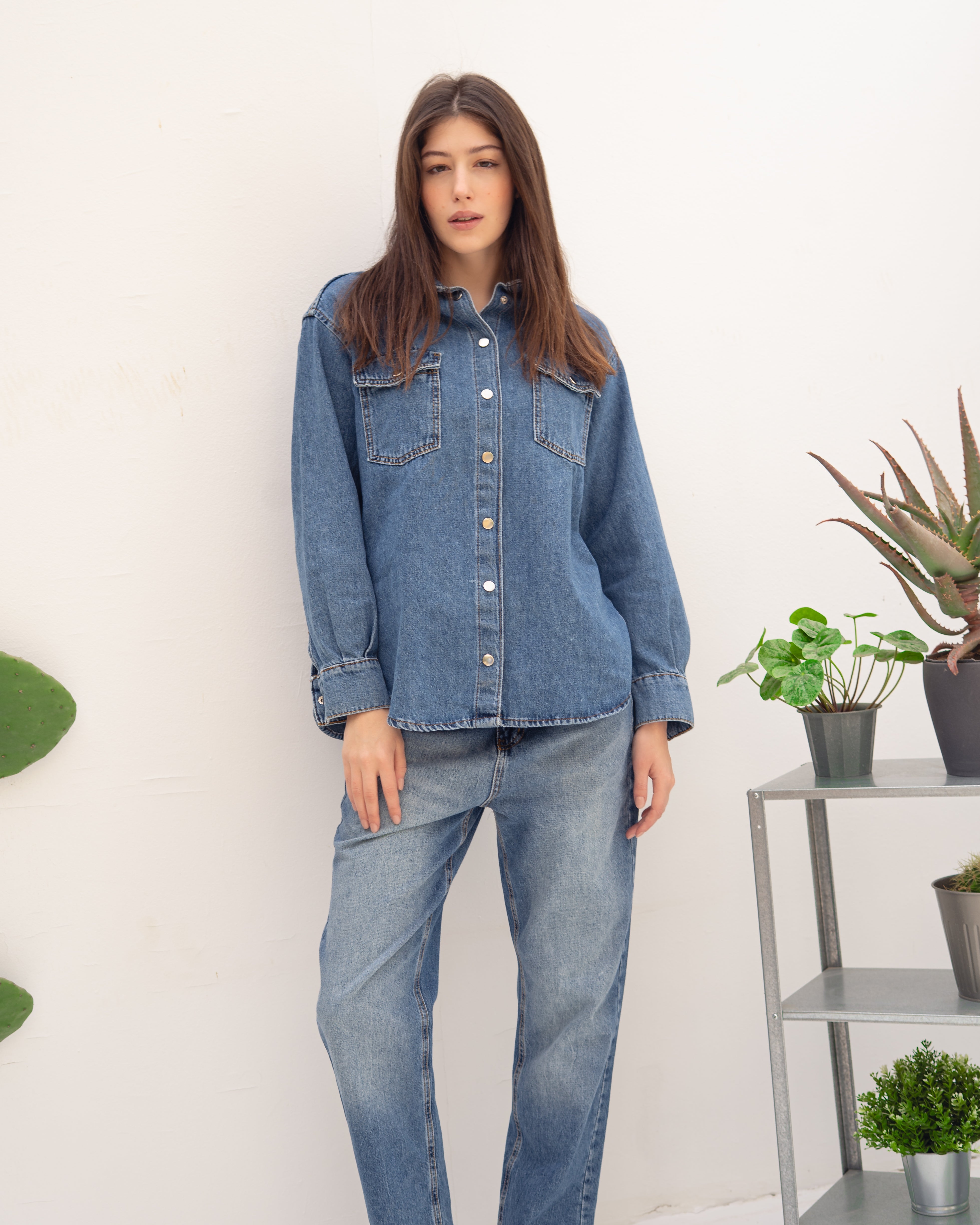 جاكيت جينز بأزرار كبسولة (جيب صغير)