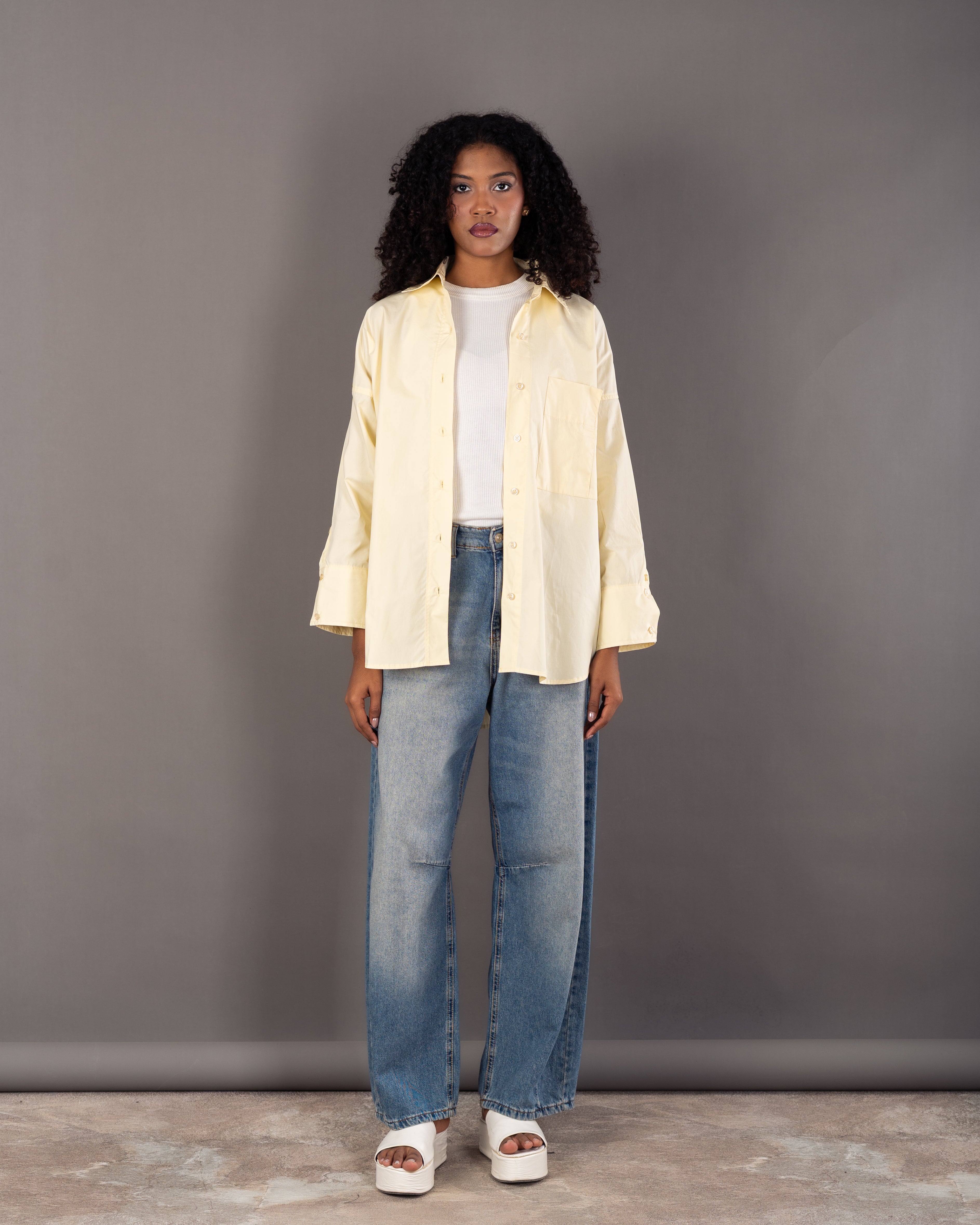 قميص سادة - بجيب كبير 