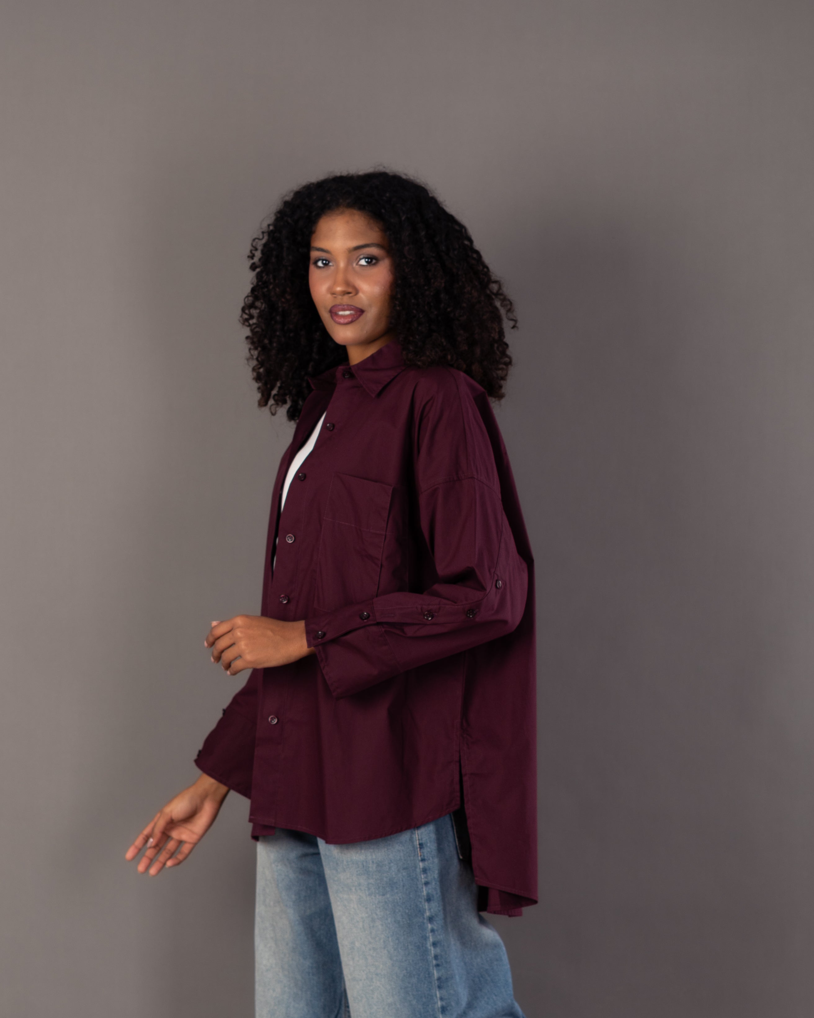 قميص سادة - بجيب كبير 