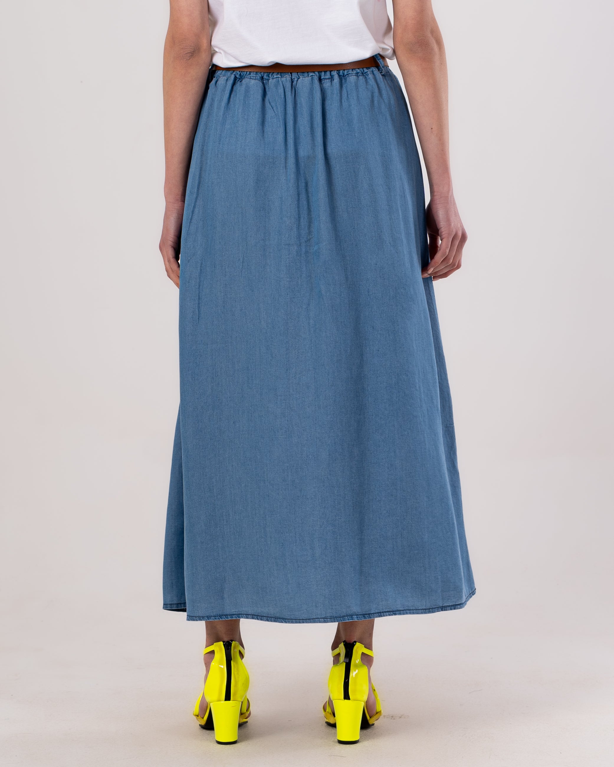 Denim Skirt - With Leather Belt