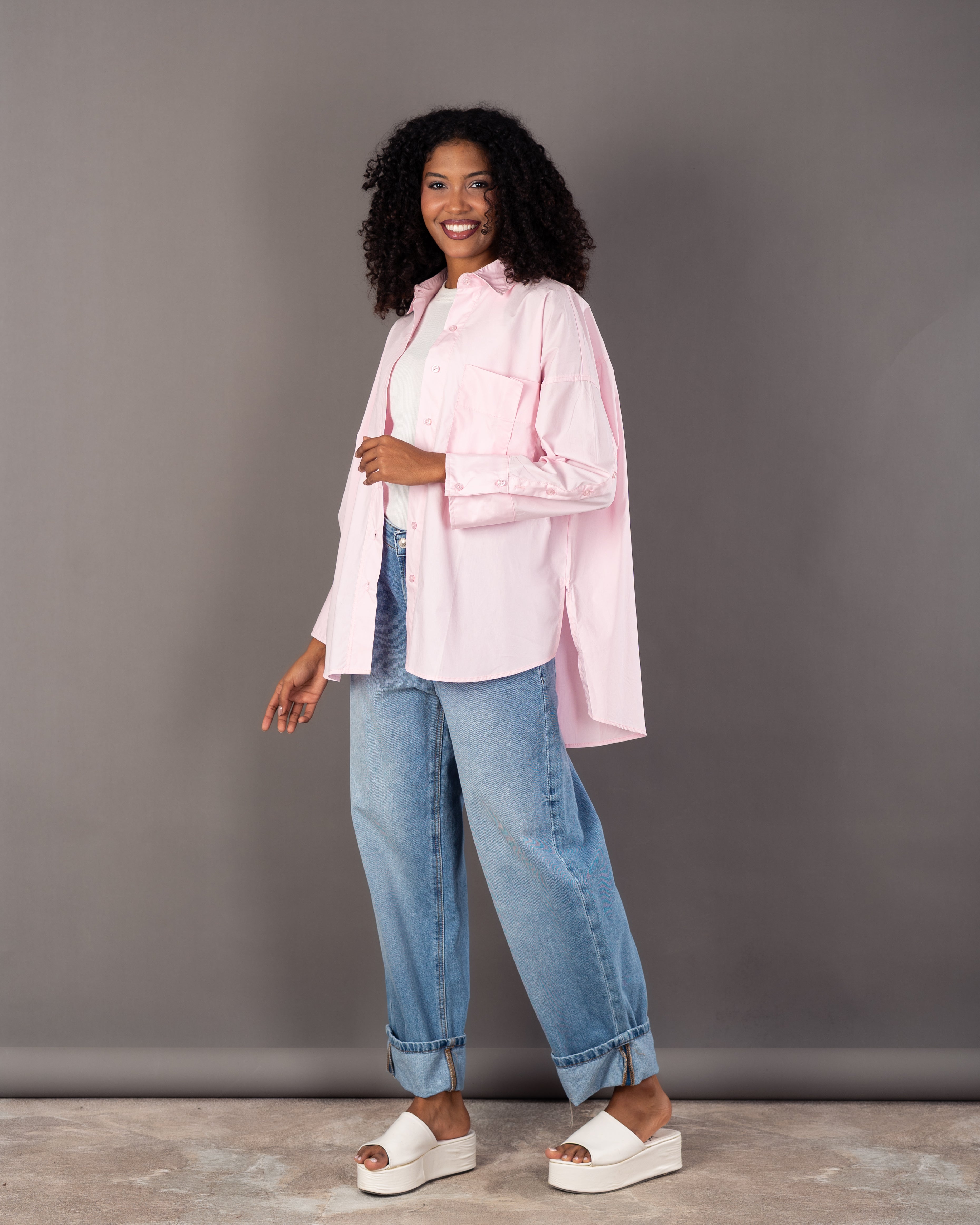 قميص سادة - بجيب كبير 