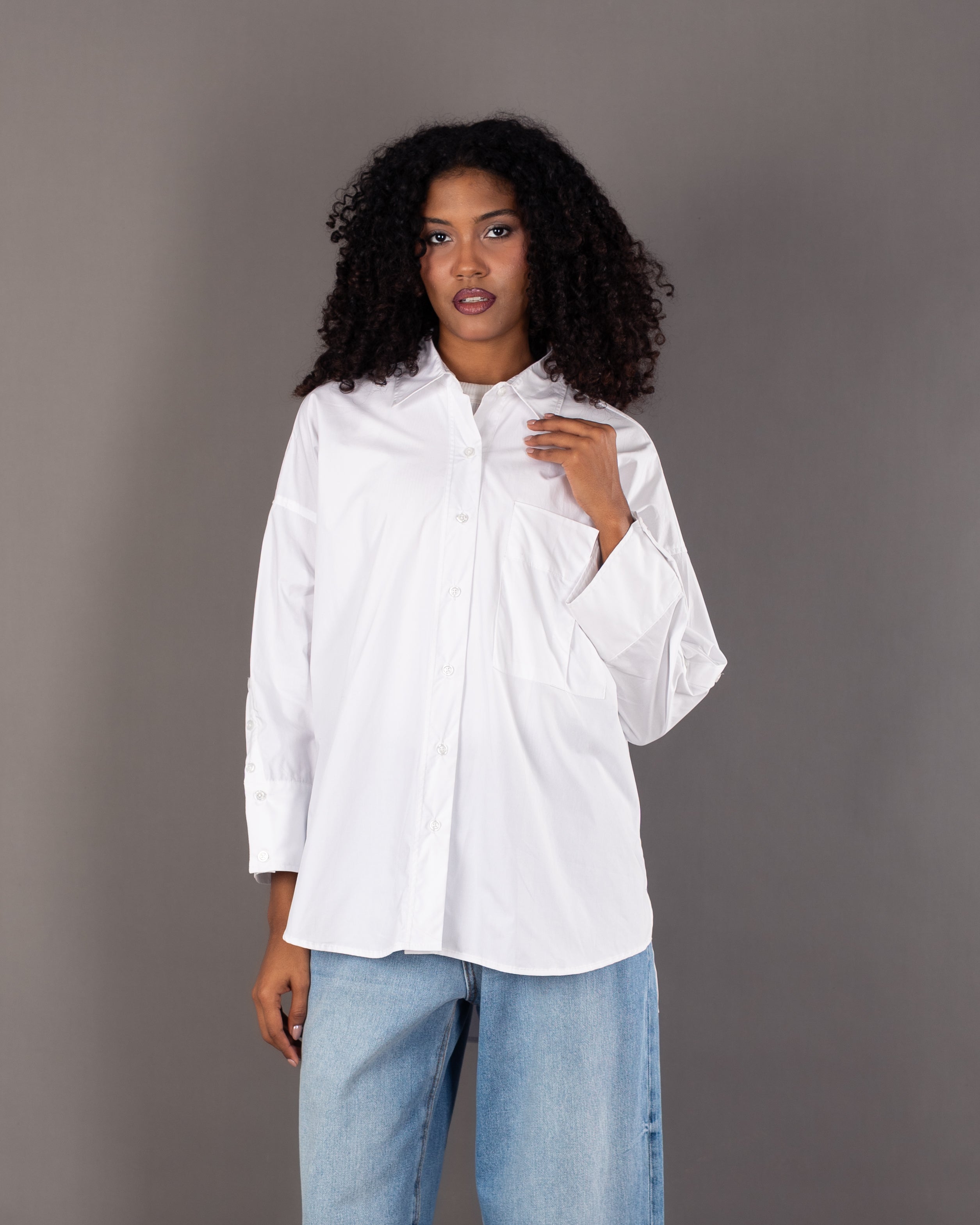 قميص سادة - بجيب كبير 