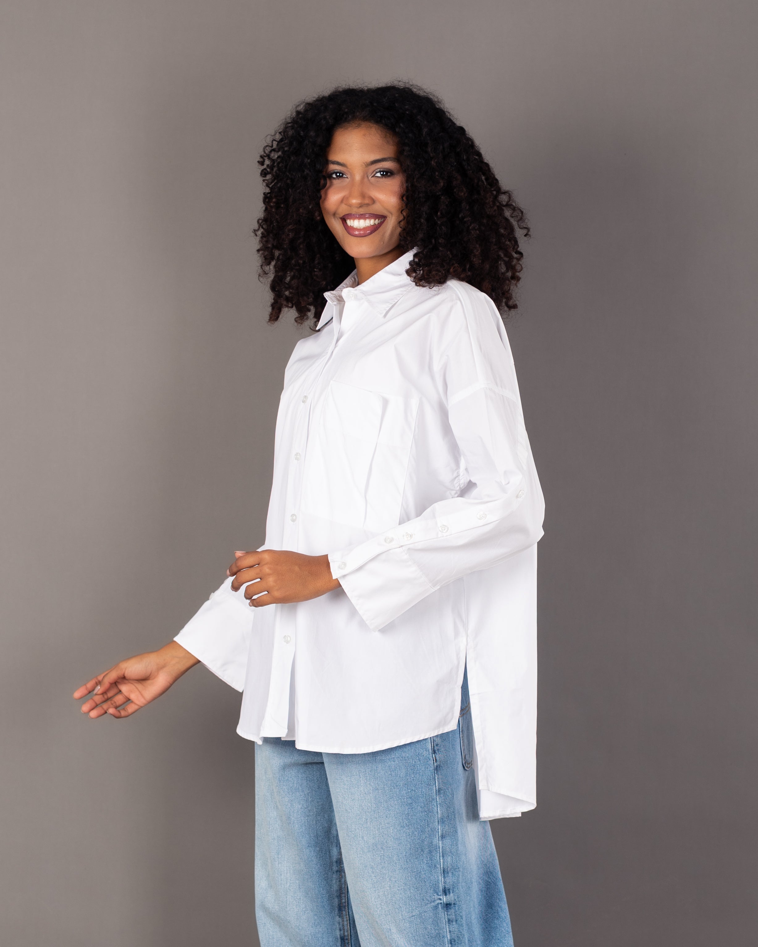 قميص سادة - بجيب كبير 