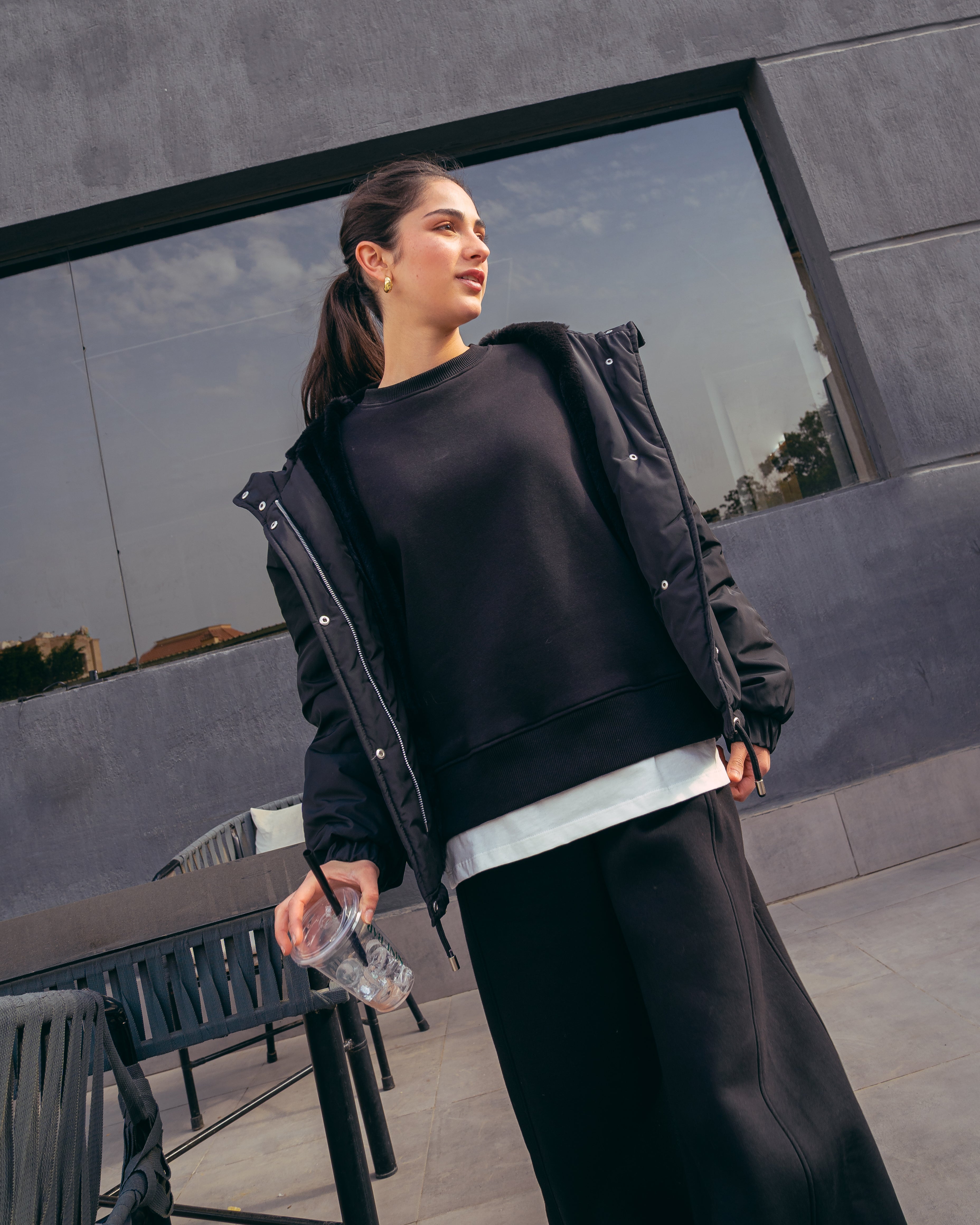 Plain Sweatshirt - With Contrast Trim