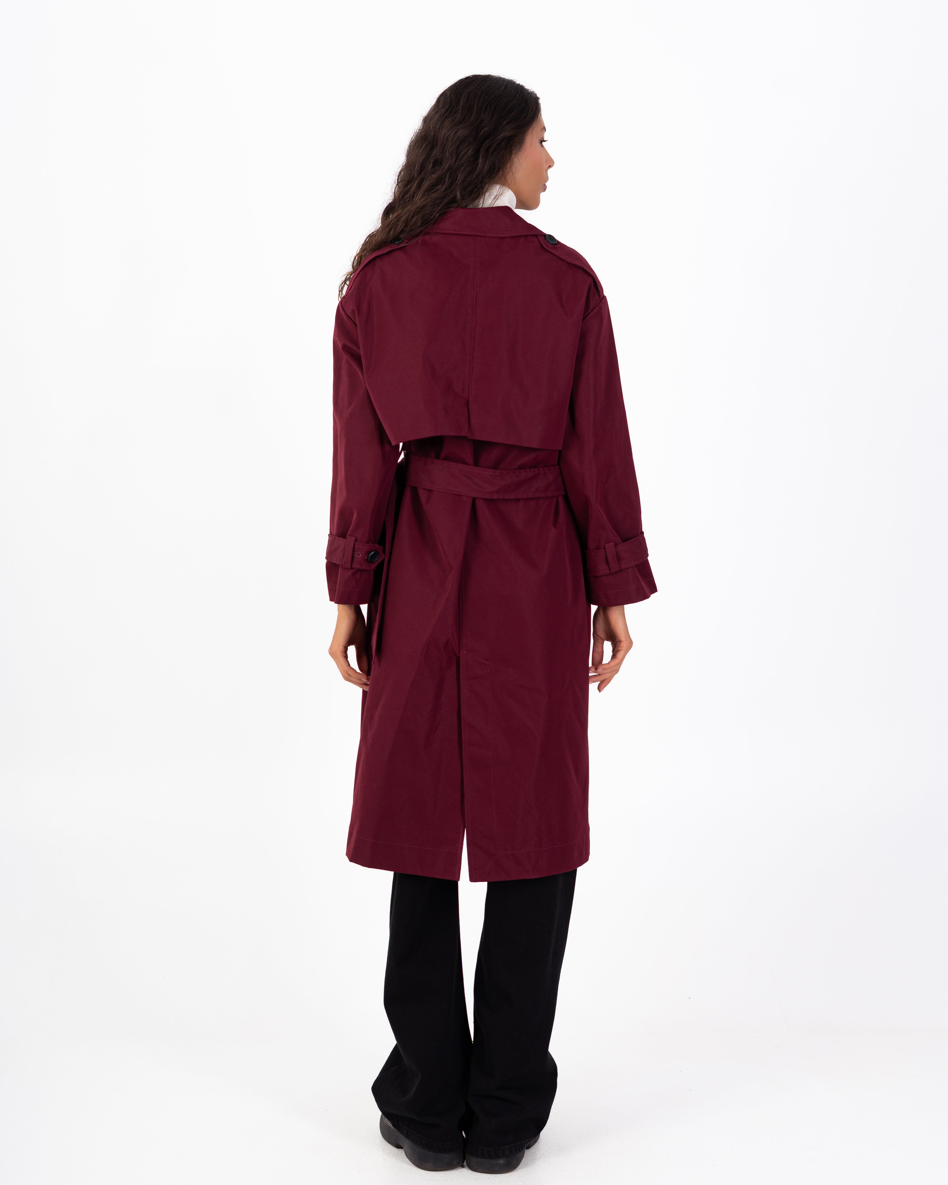 معطف ترنش من الجبردين – طويل مع حزام