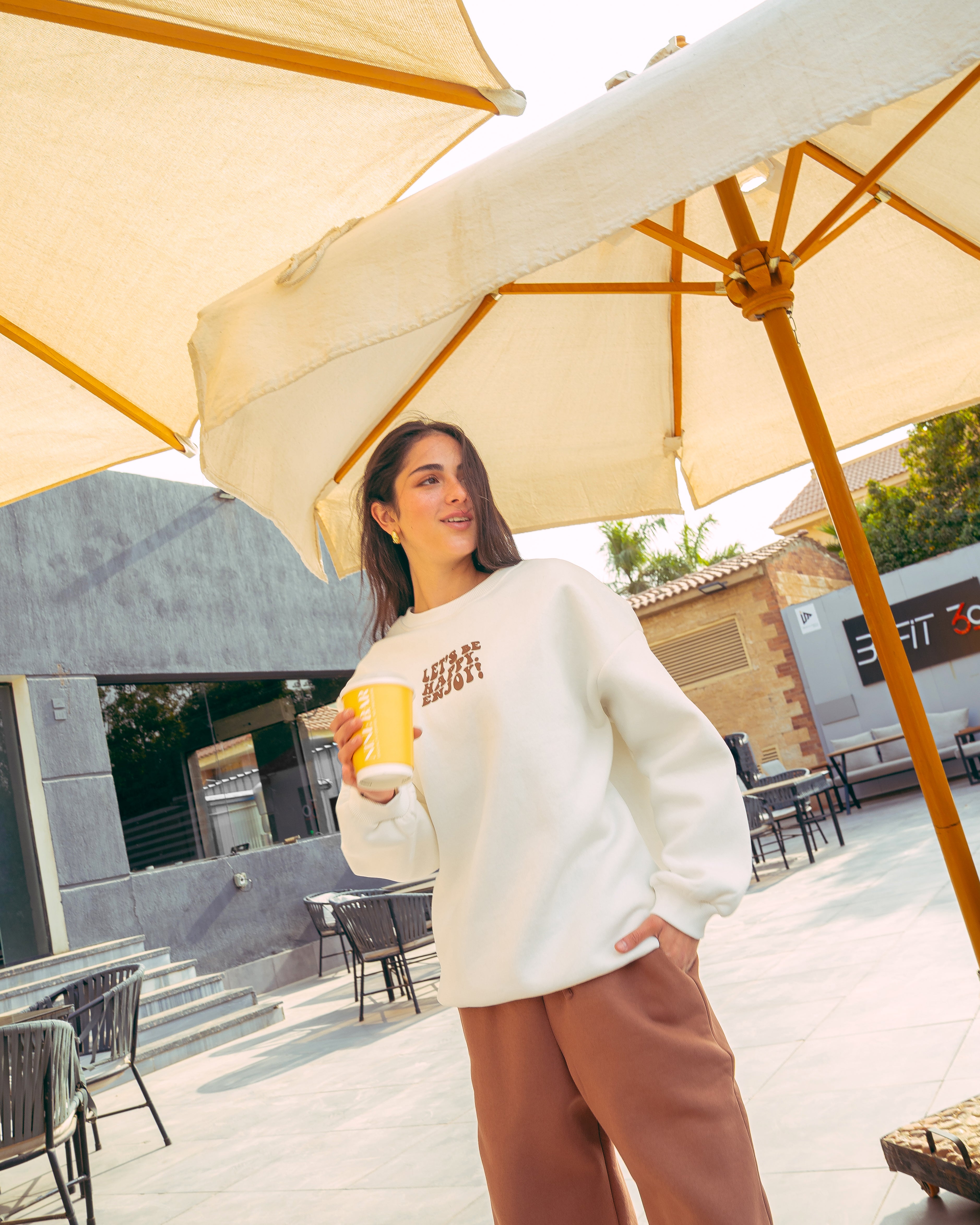 سويت شيرت مطبوع كبير الحجم - برقبة دائرية