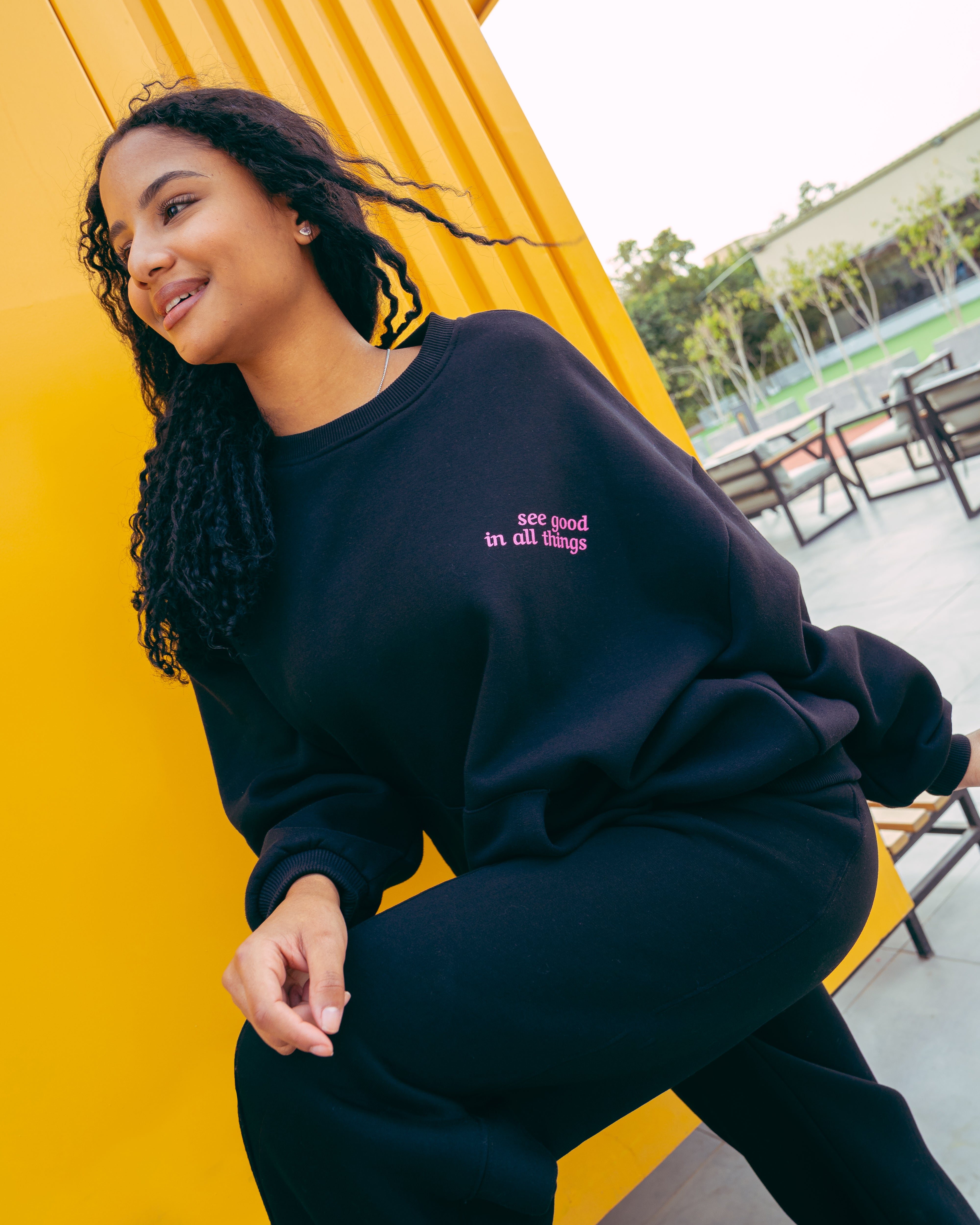 Sweatshirt with - print on the back