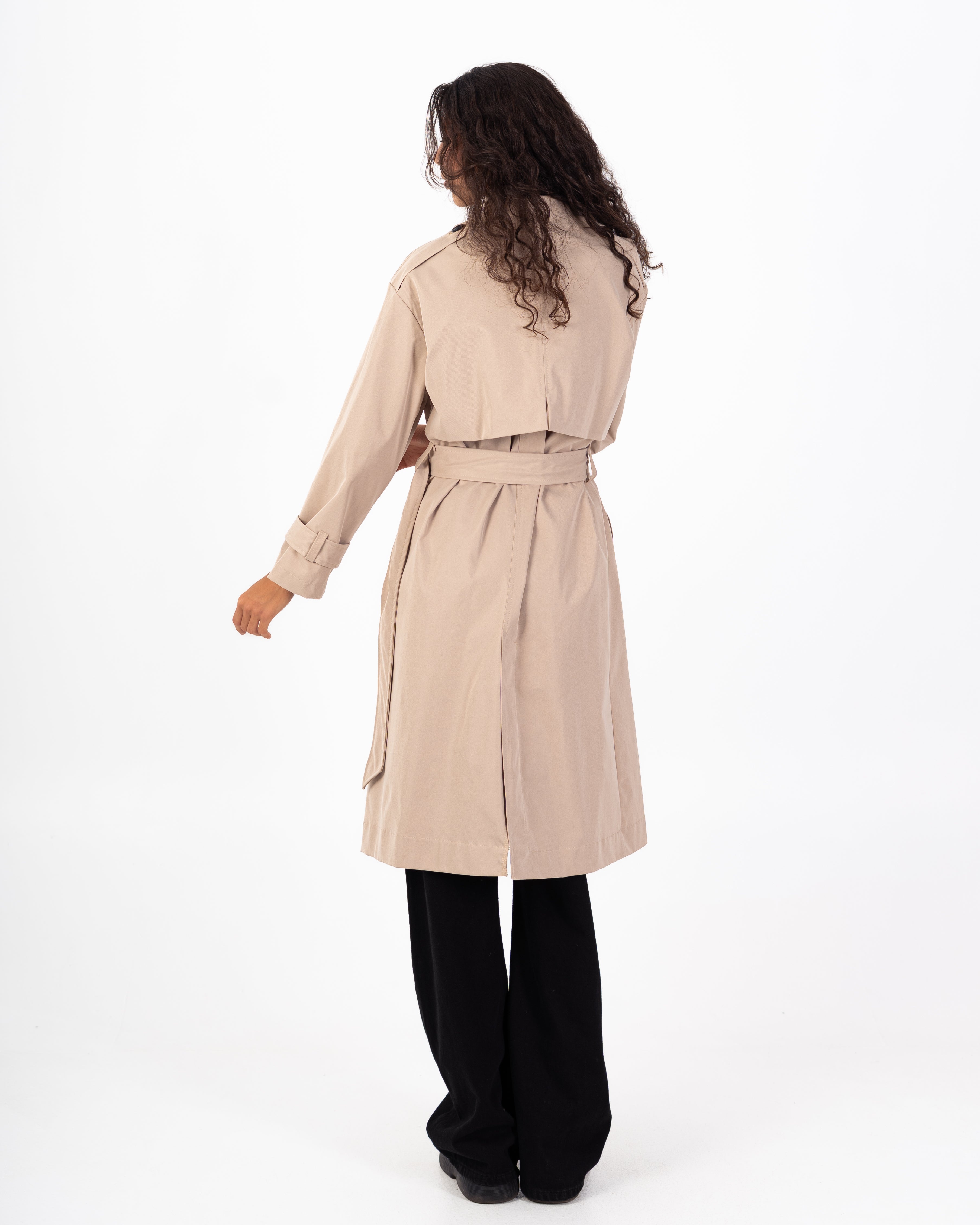 معطف ترنش من الجبردين – طويل مع حزام