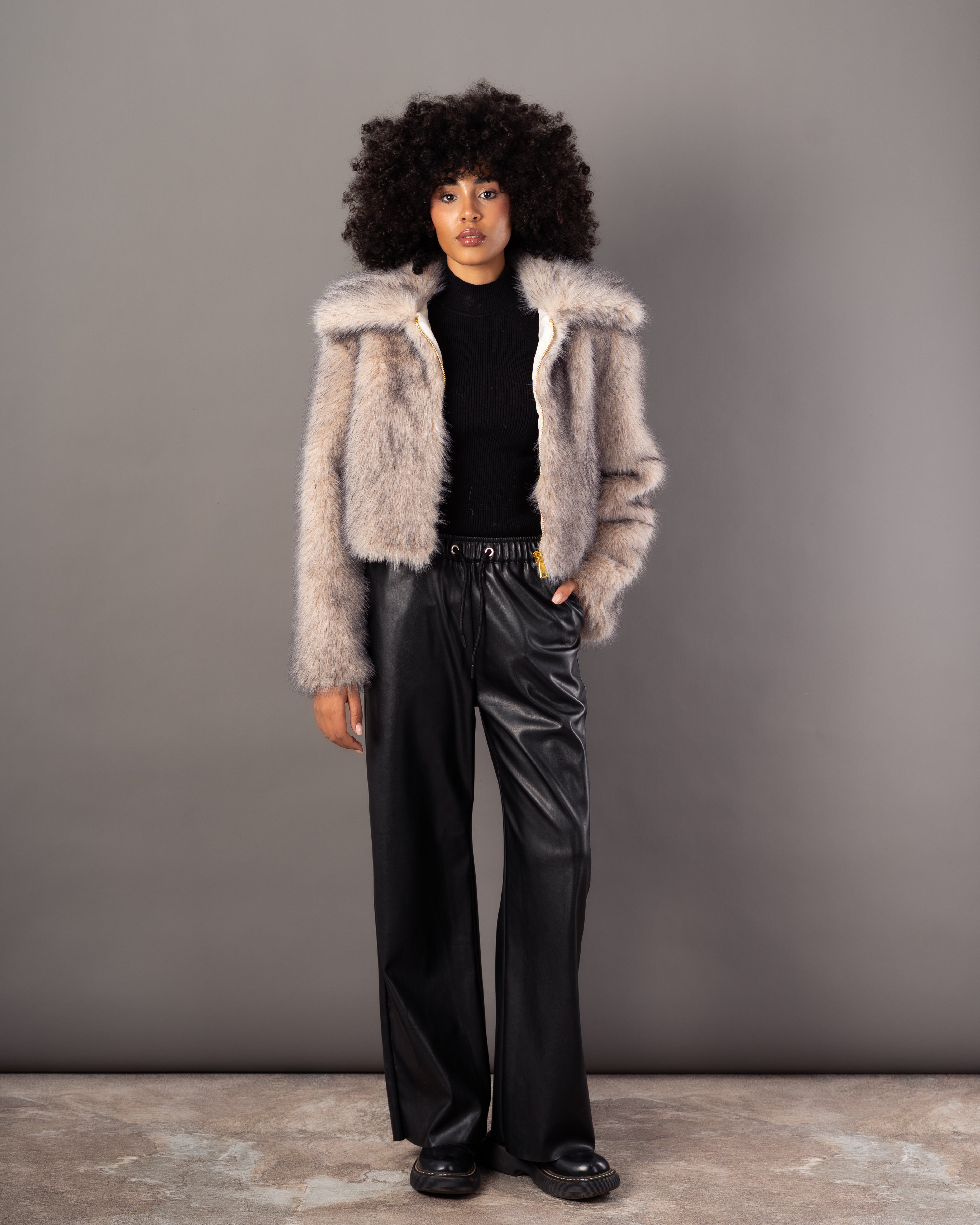 Fur Jacket – Plain (Zipper)