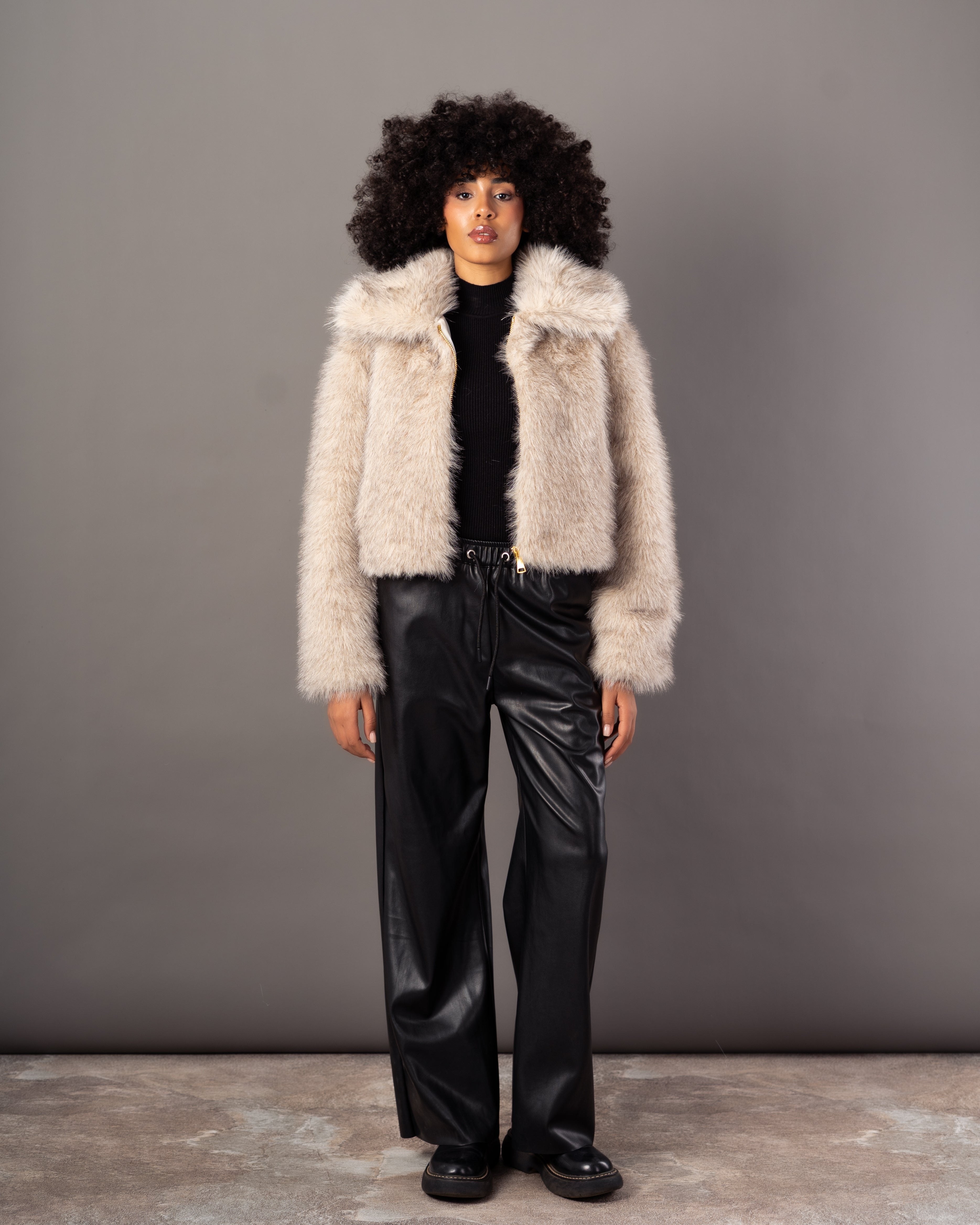 Fur Jacket – Plain (Zipper)