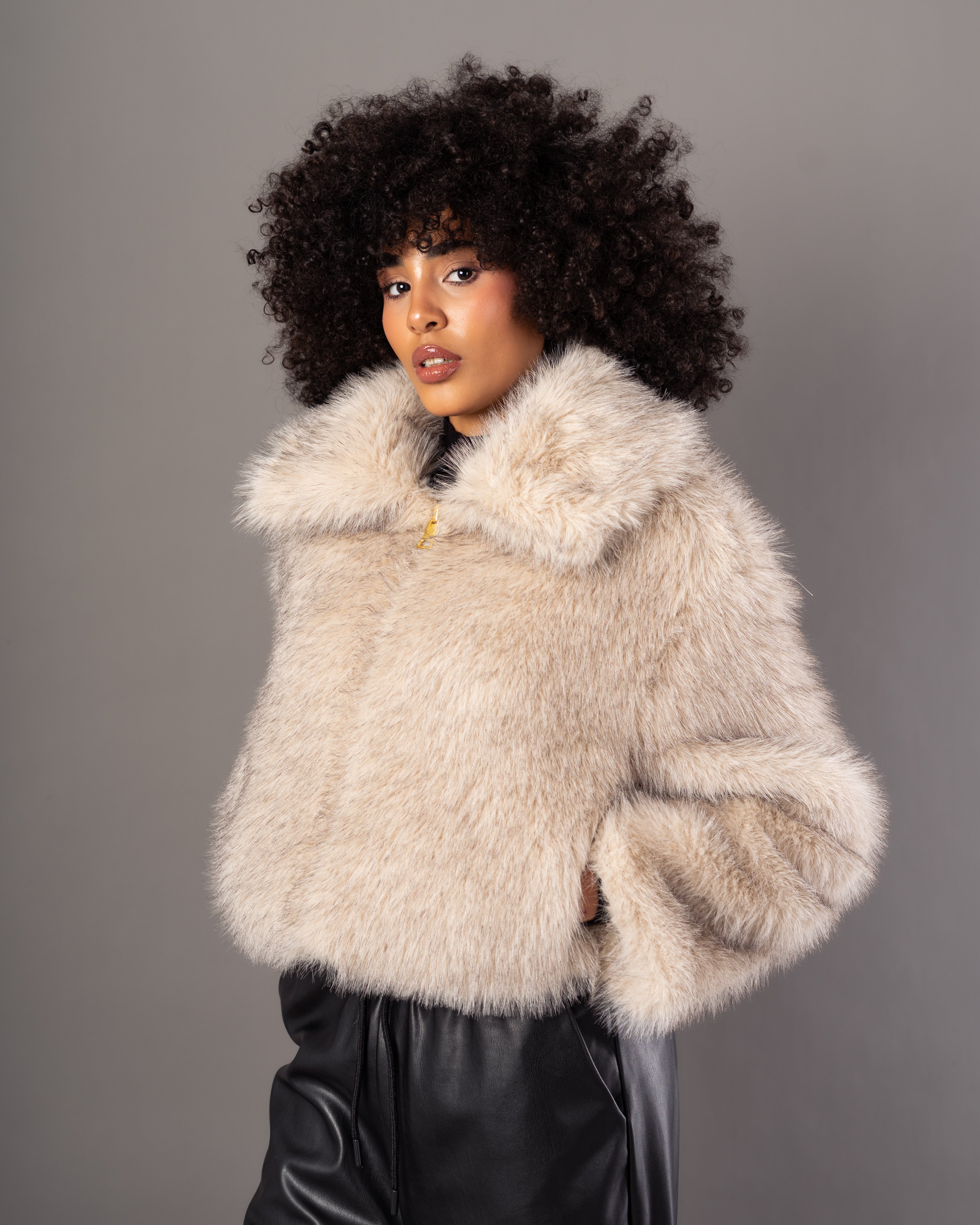 Fur Jacket – Plain (Zipper)
