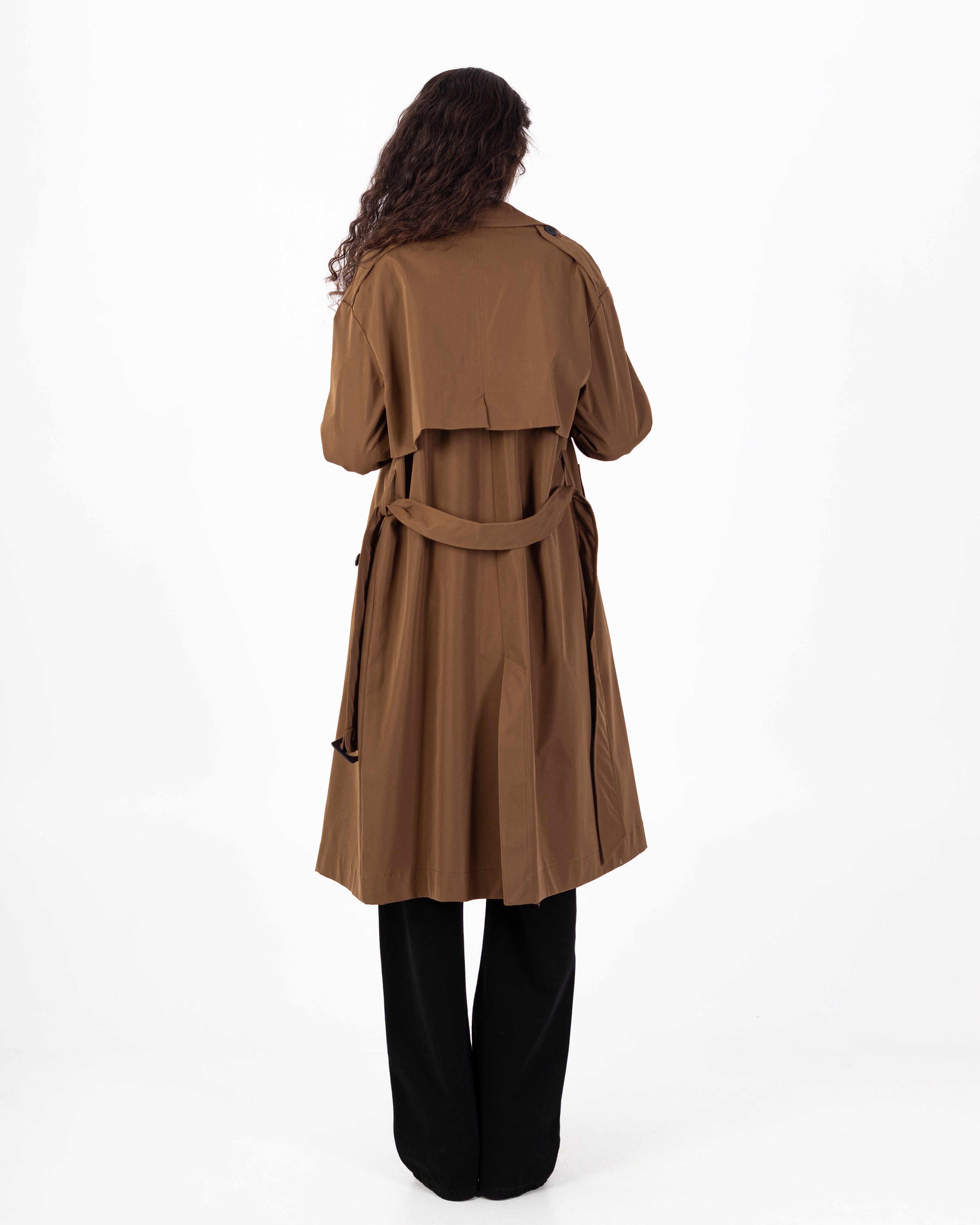 معطف ترنش من الجبردين – طويل مع حزام