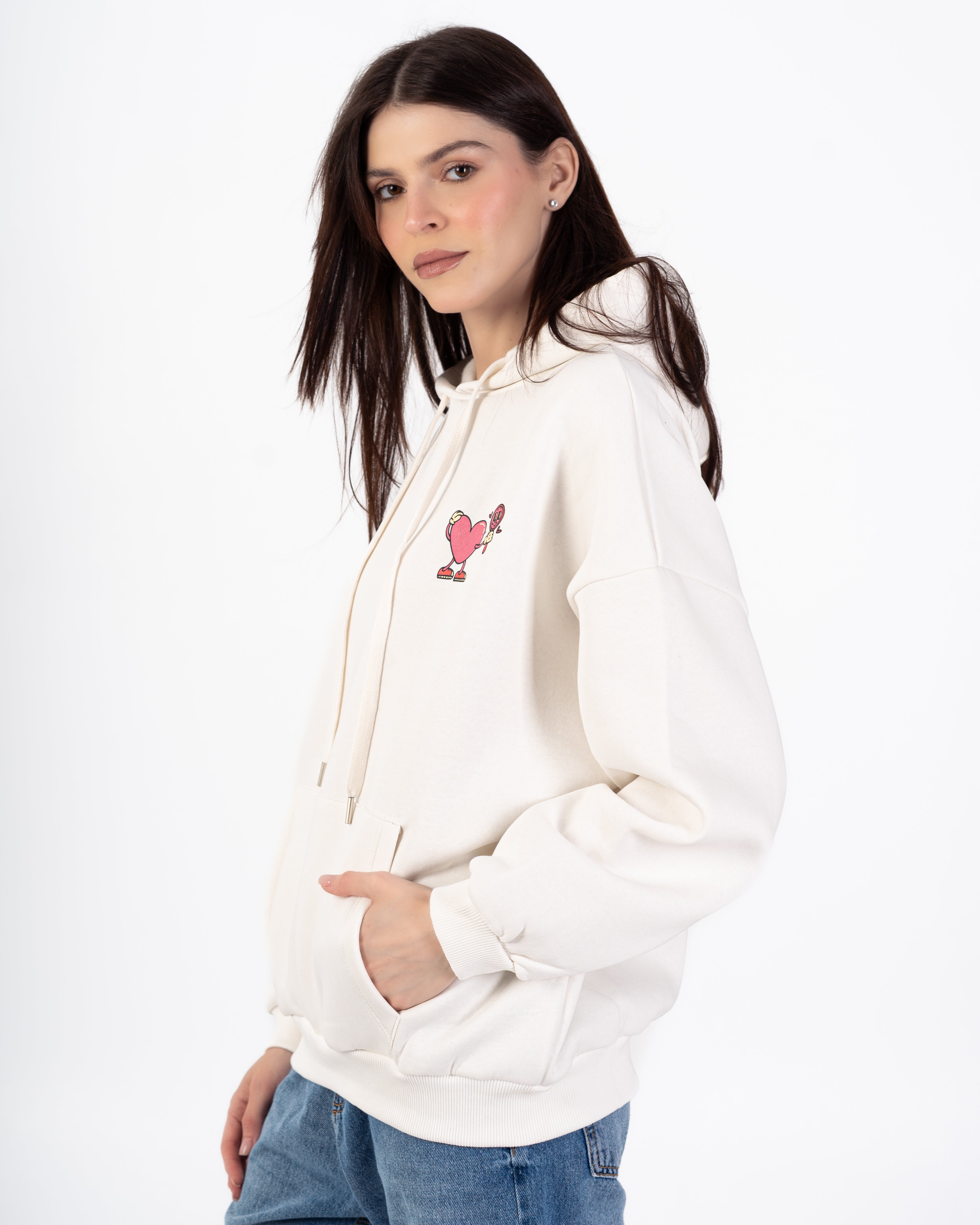 سويت شيرت سادة – طبعة قلب صغير