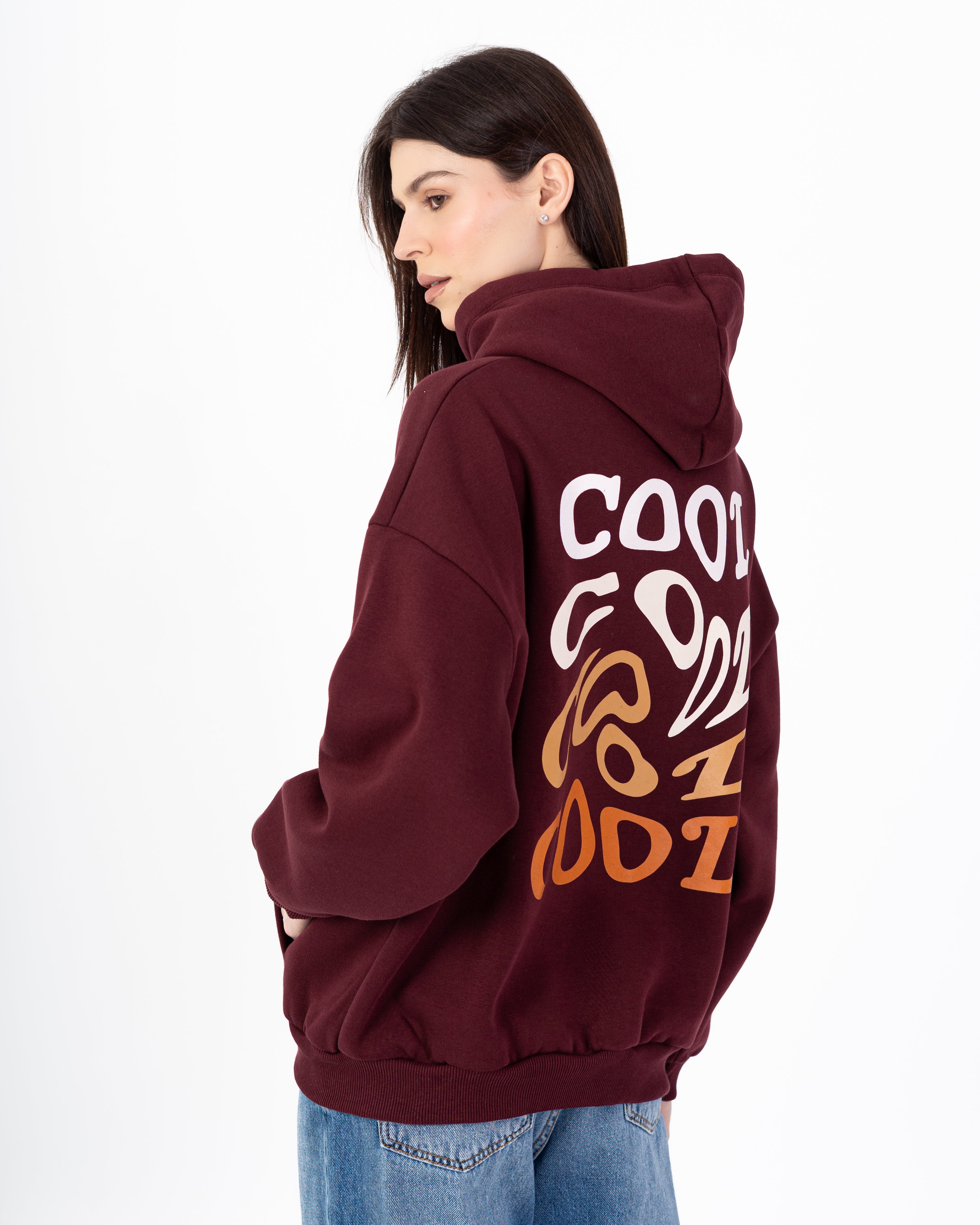 سويت شيرت – طباعة خلفية (نص مموج)