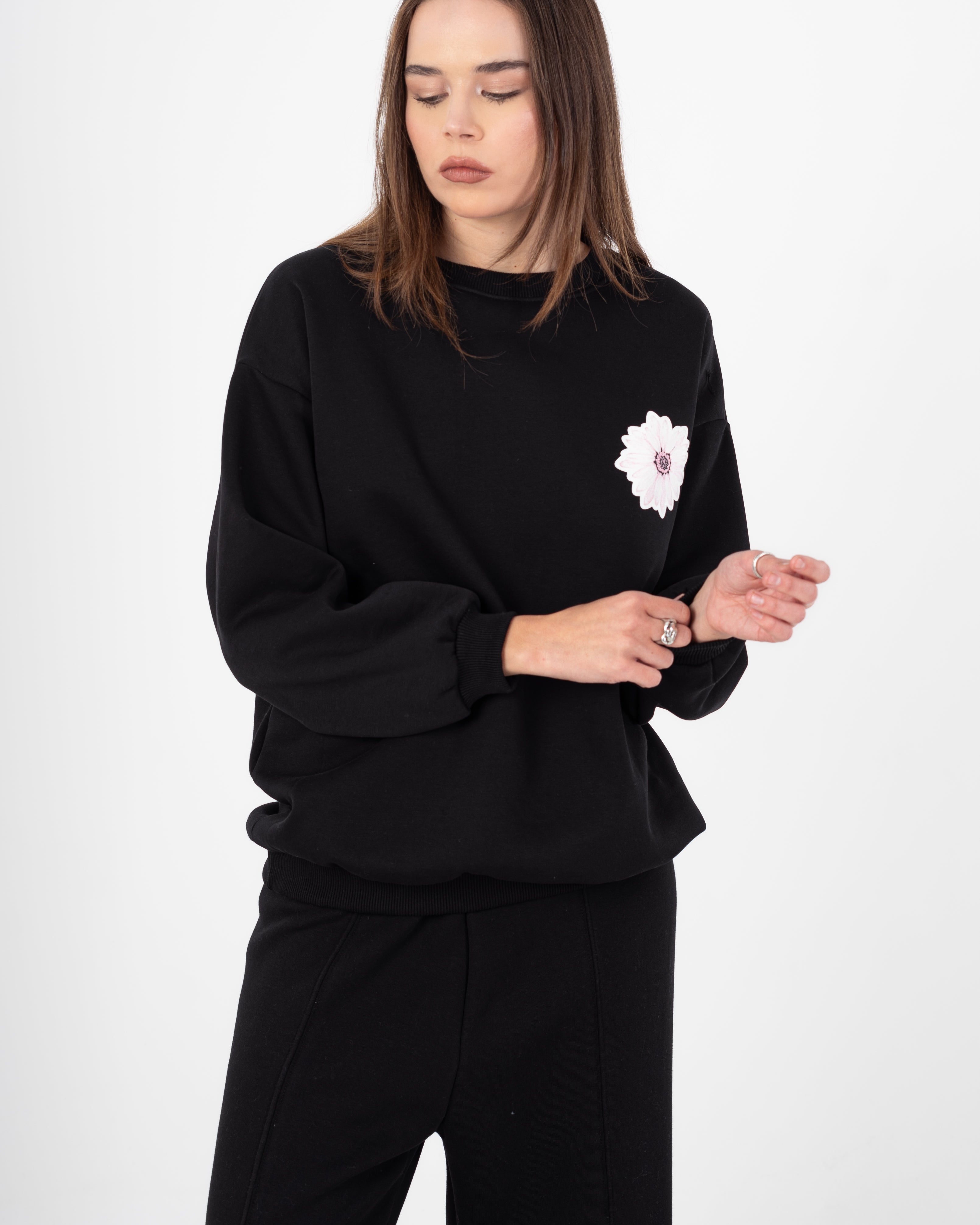 Sweatshirt With - Flower Print