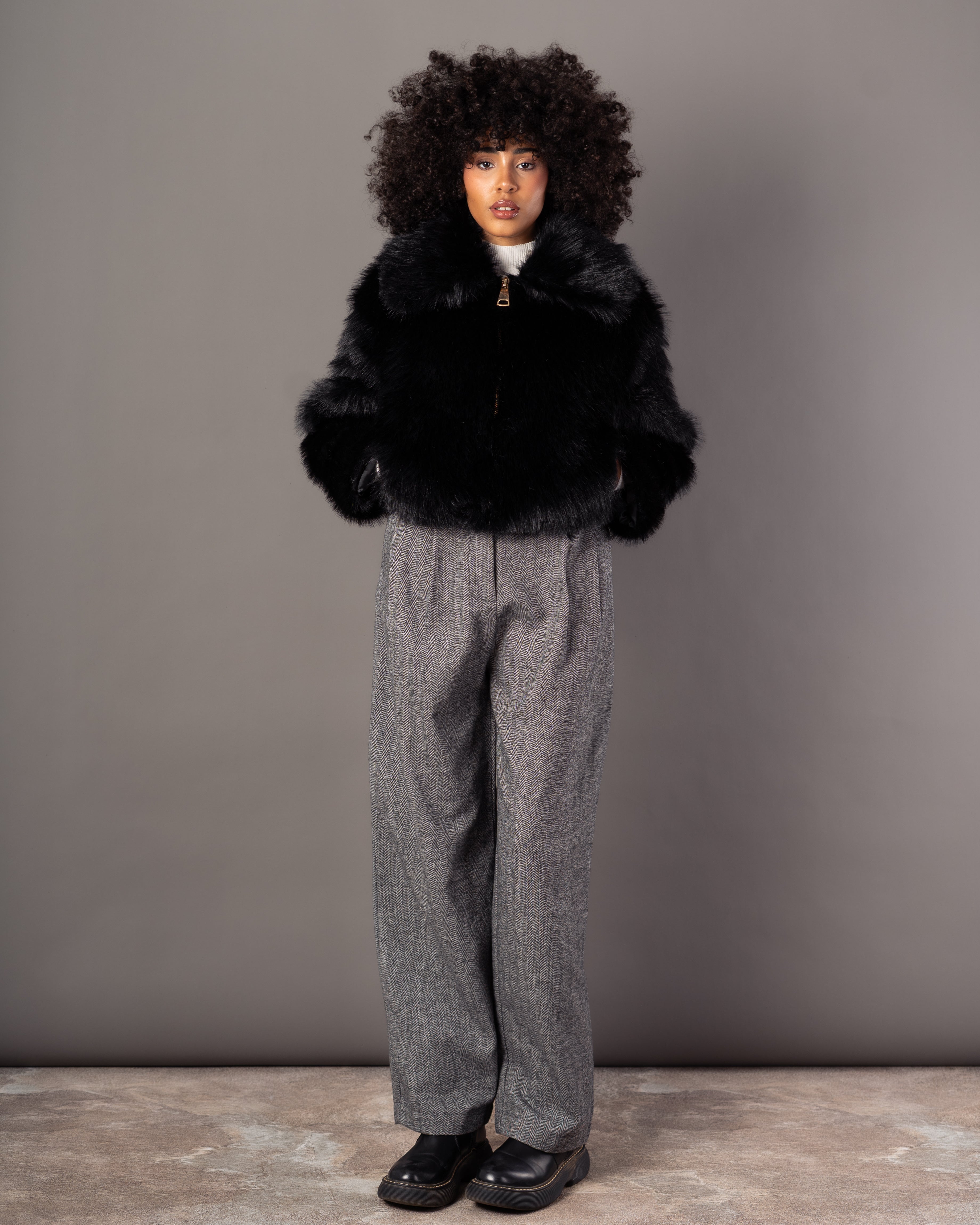 Fur Jacket – Plain (Zipper)