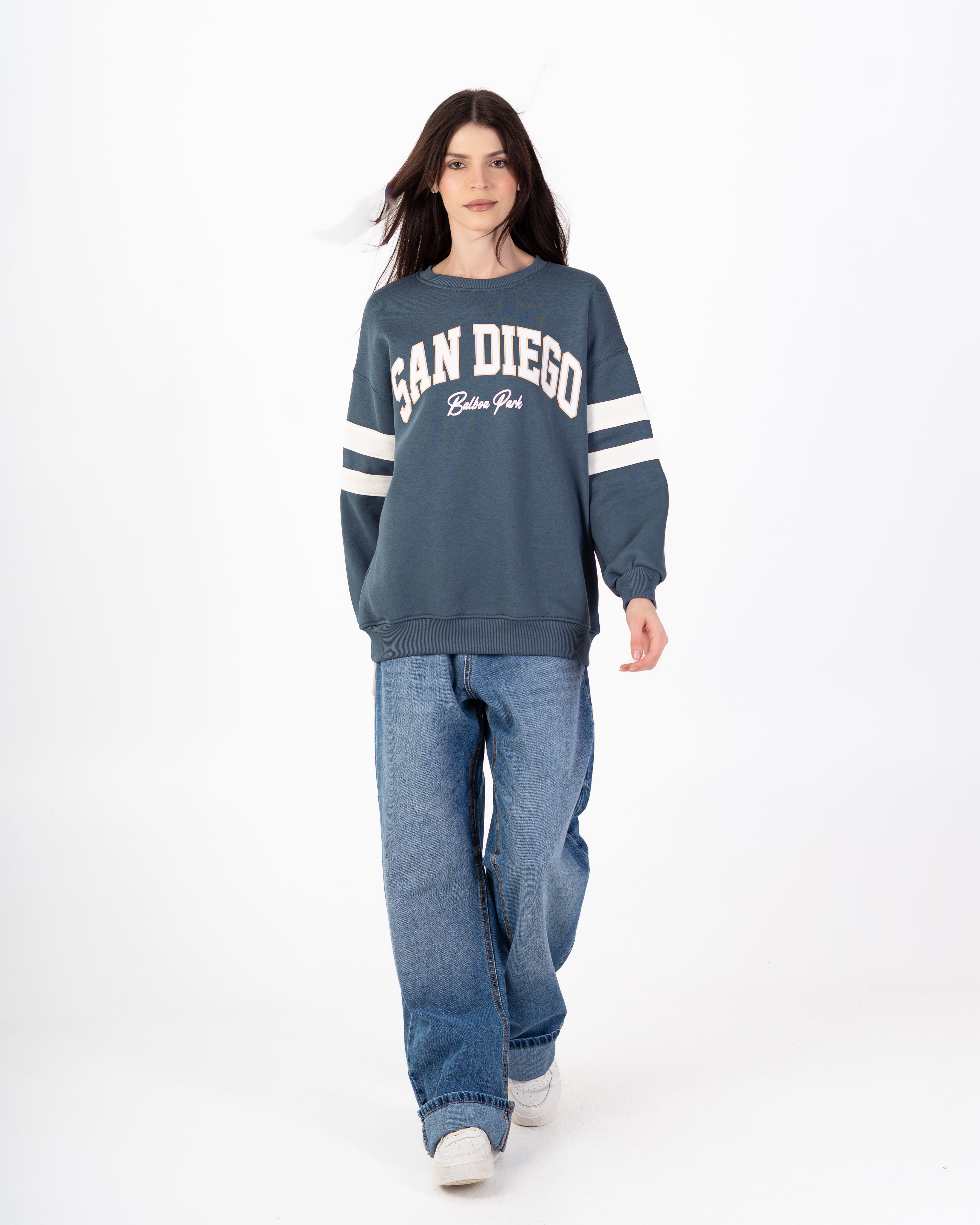Sweatshirt – Wording Print (Shoulder Stripe)