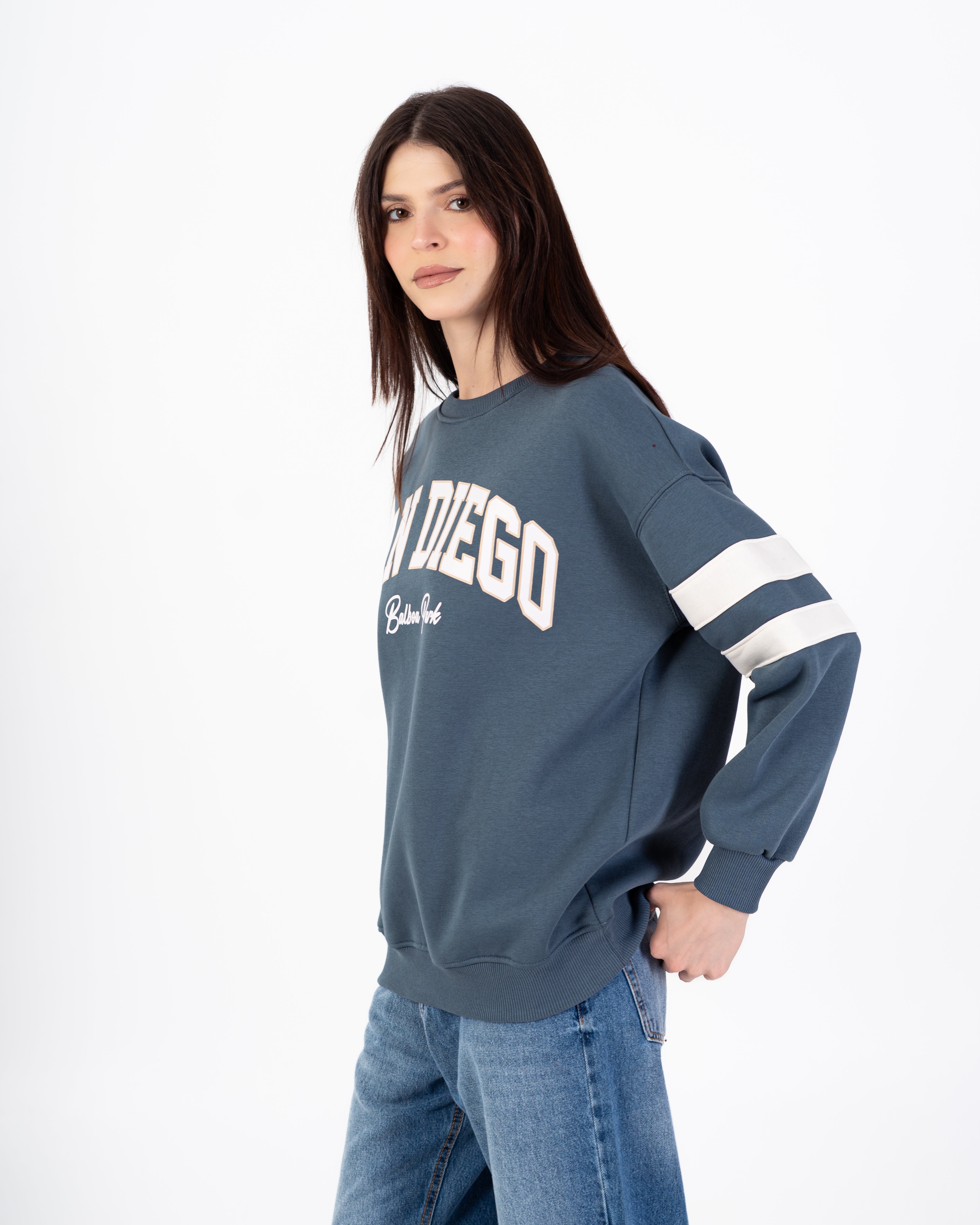 Sweatshirt – Wording Print (Shoulder Stripe)