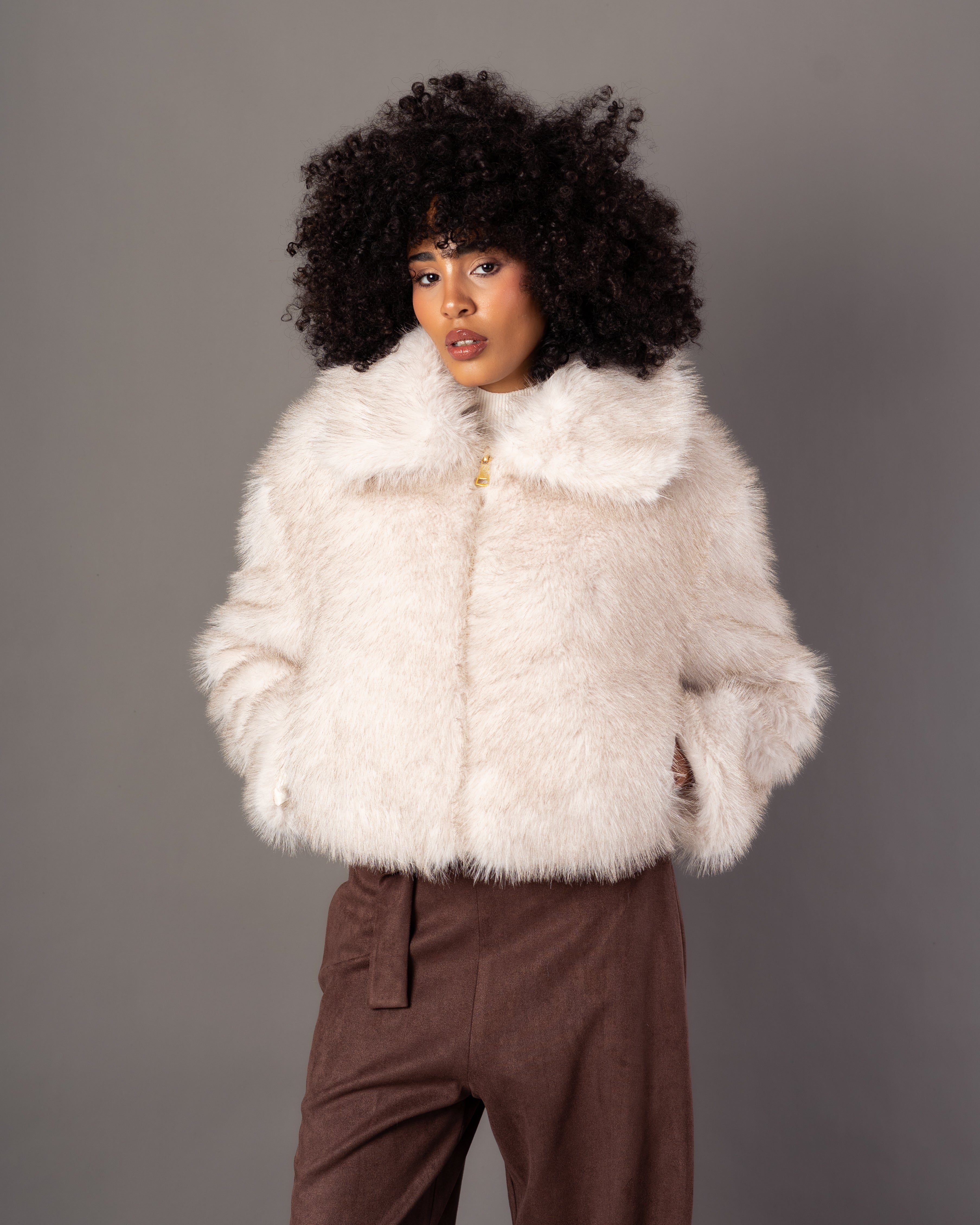 Fur Jacket – Plain (Zipper)