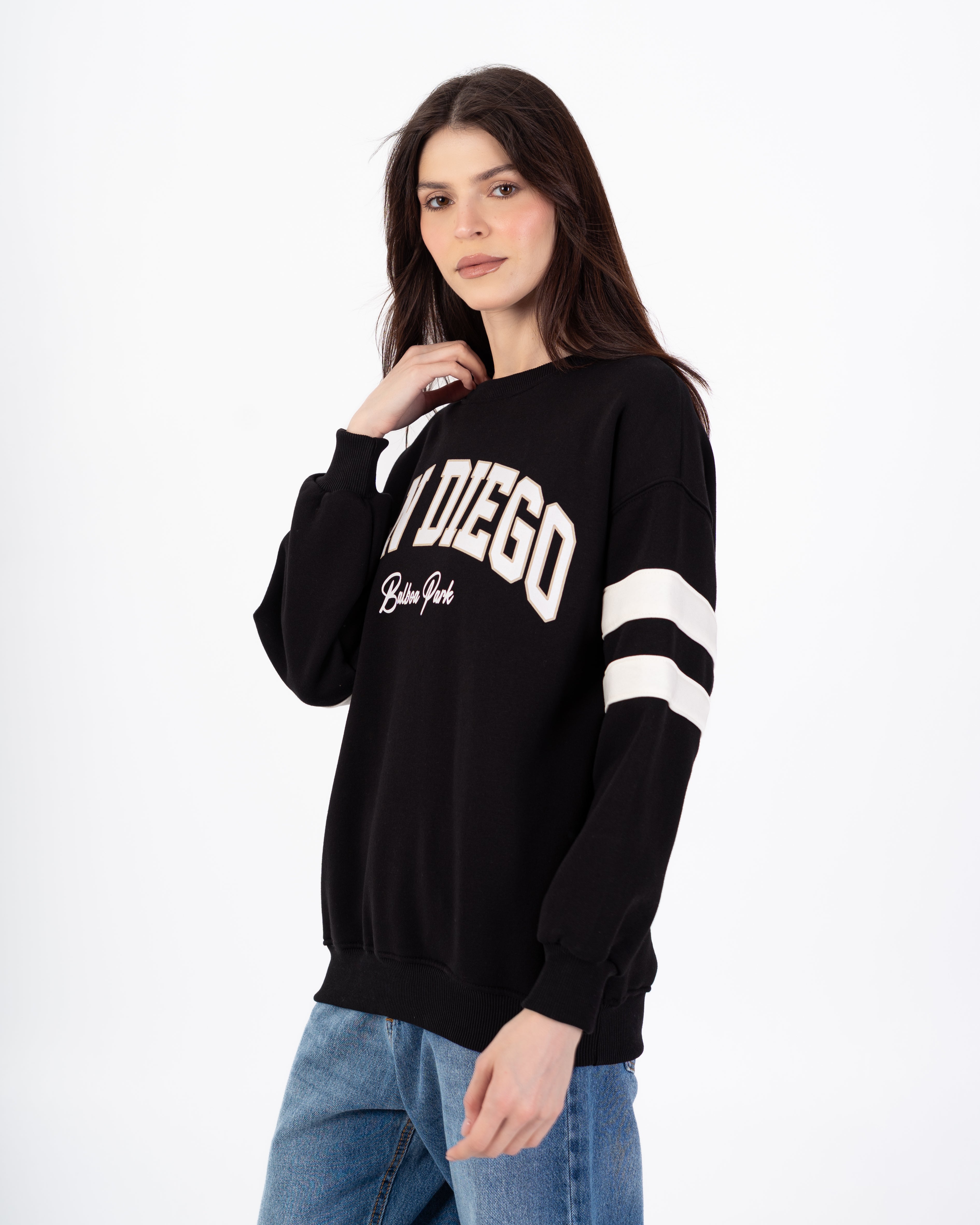 Sweatshirt – Wording Print (Shoulder Stripe)