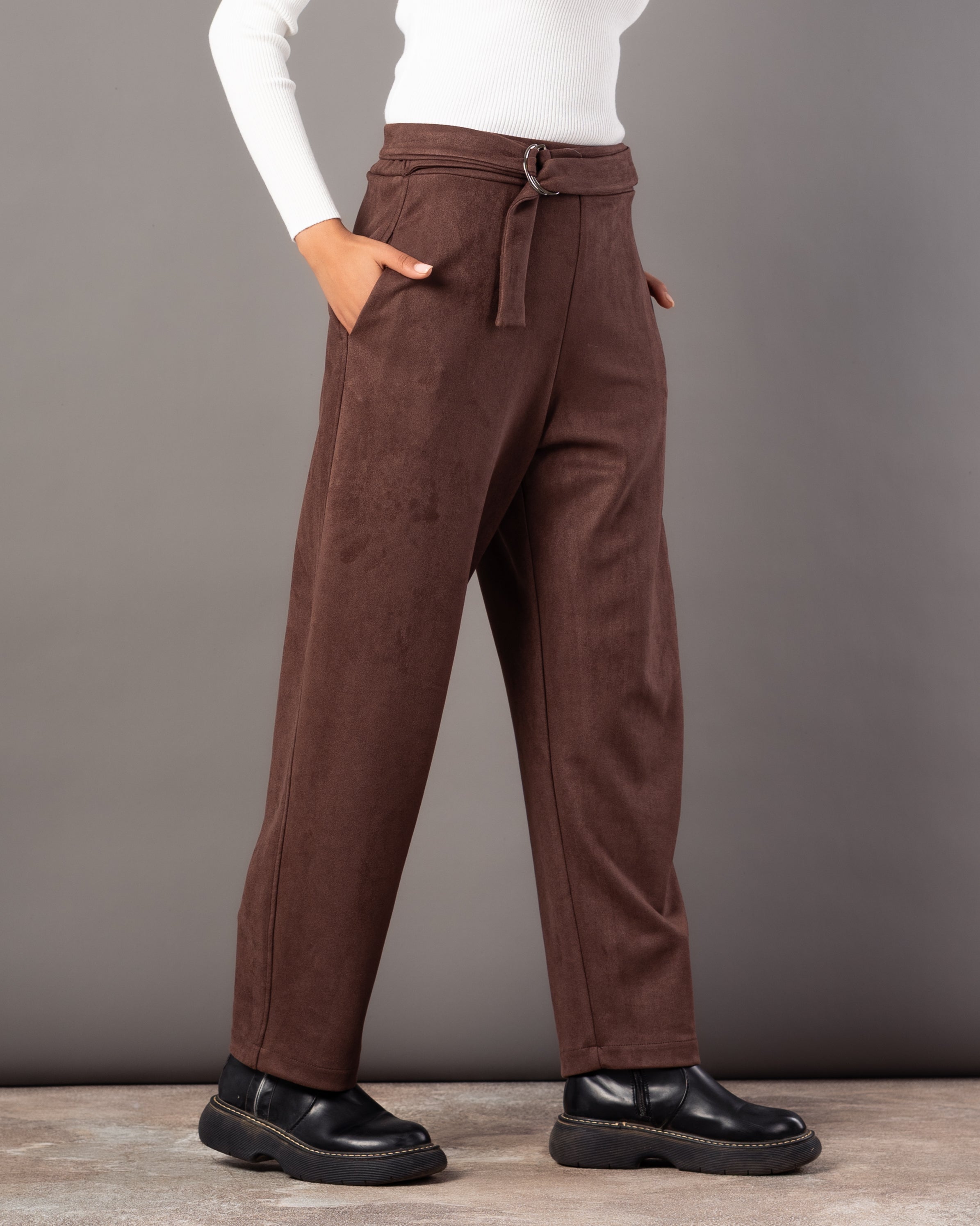 Plain Trouser – With Belt (Boyfriend Fit)