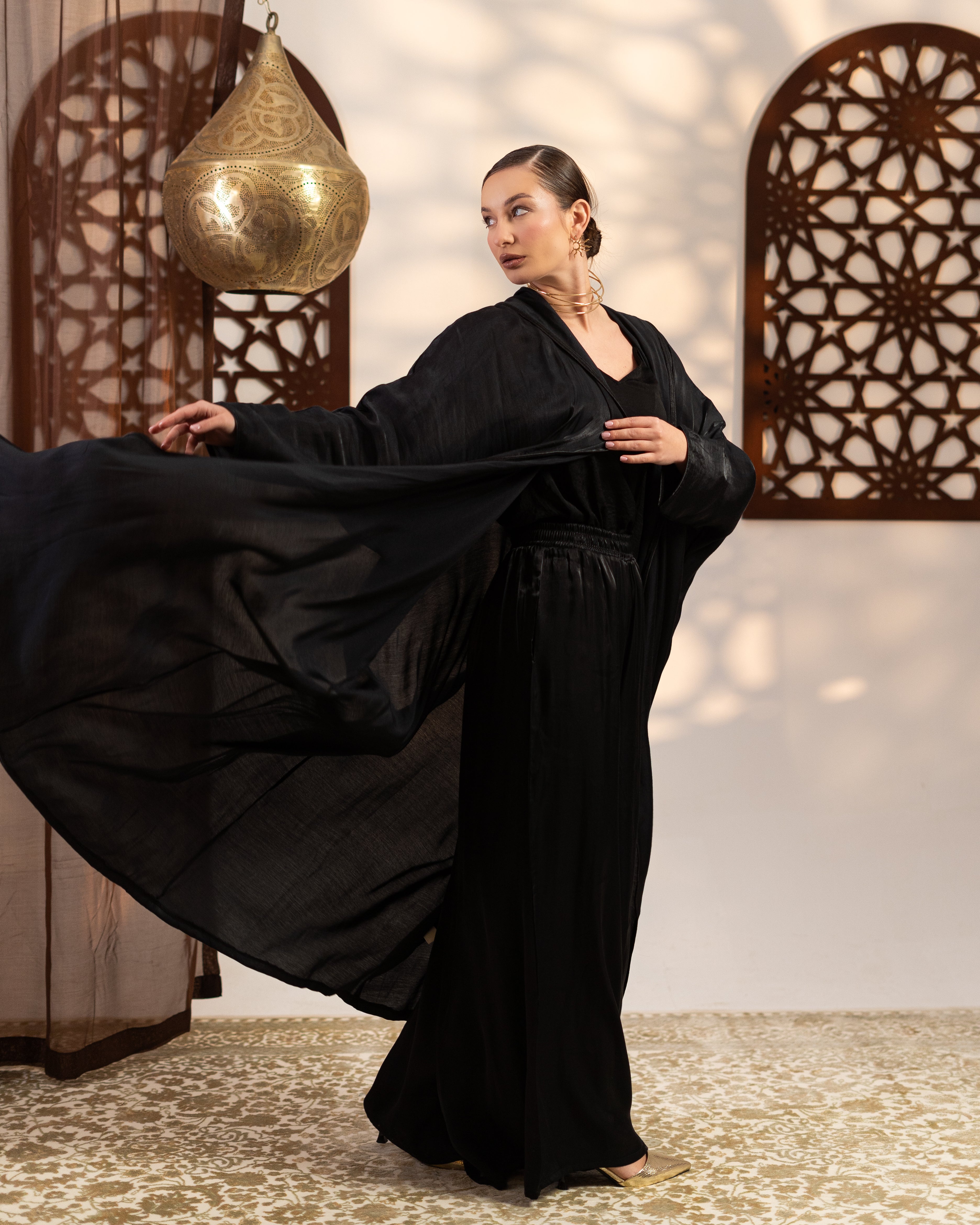 Satin Caftan - Plain (Hooded)