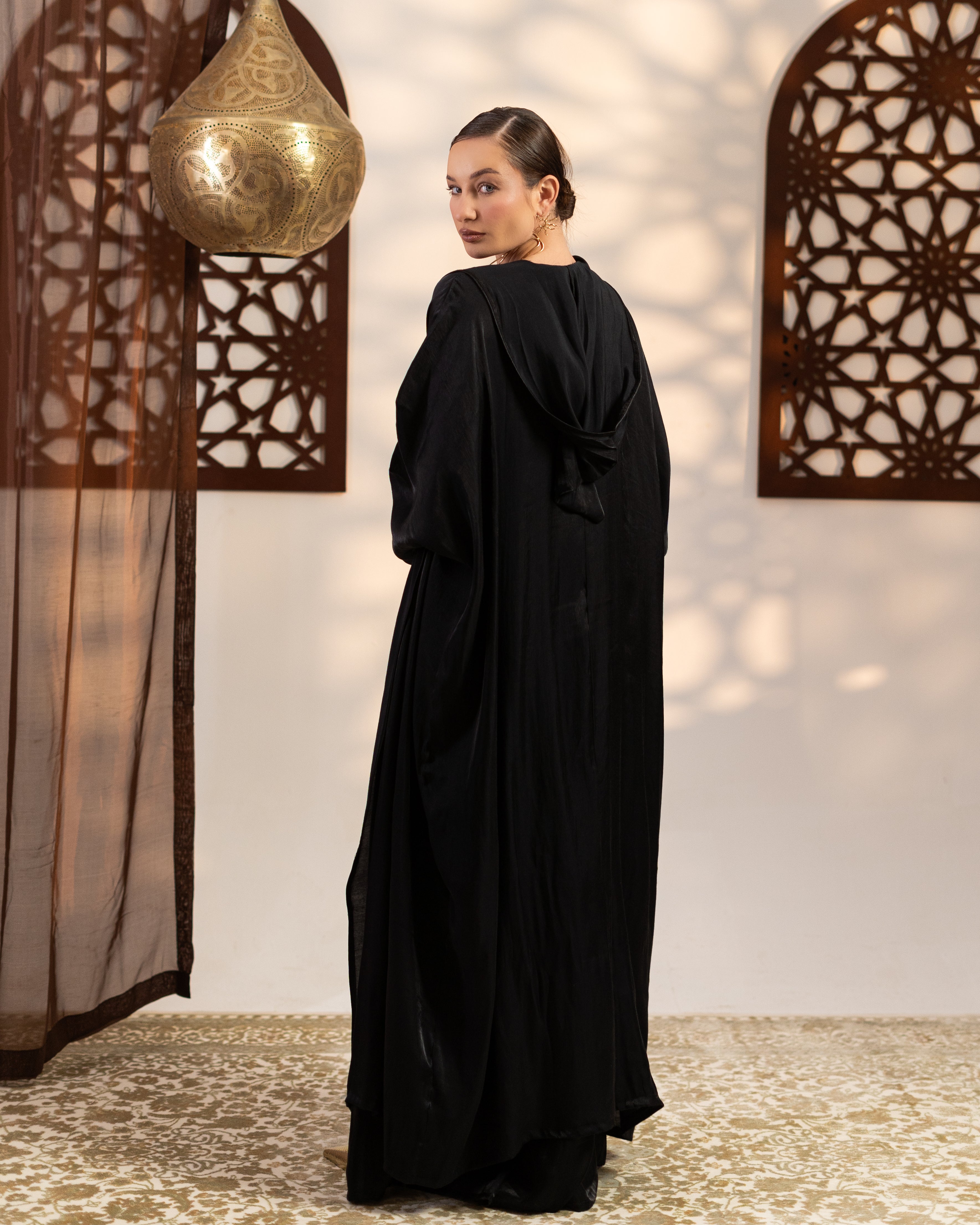 Satin Caftan - Plain (Hooded)