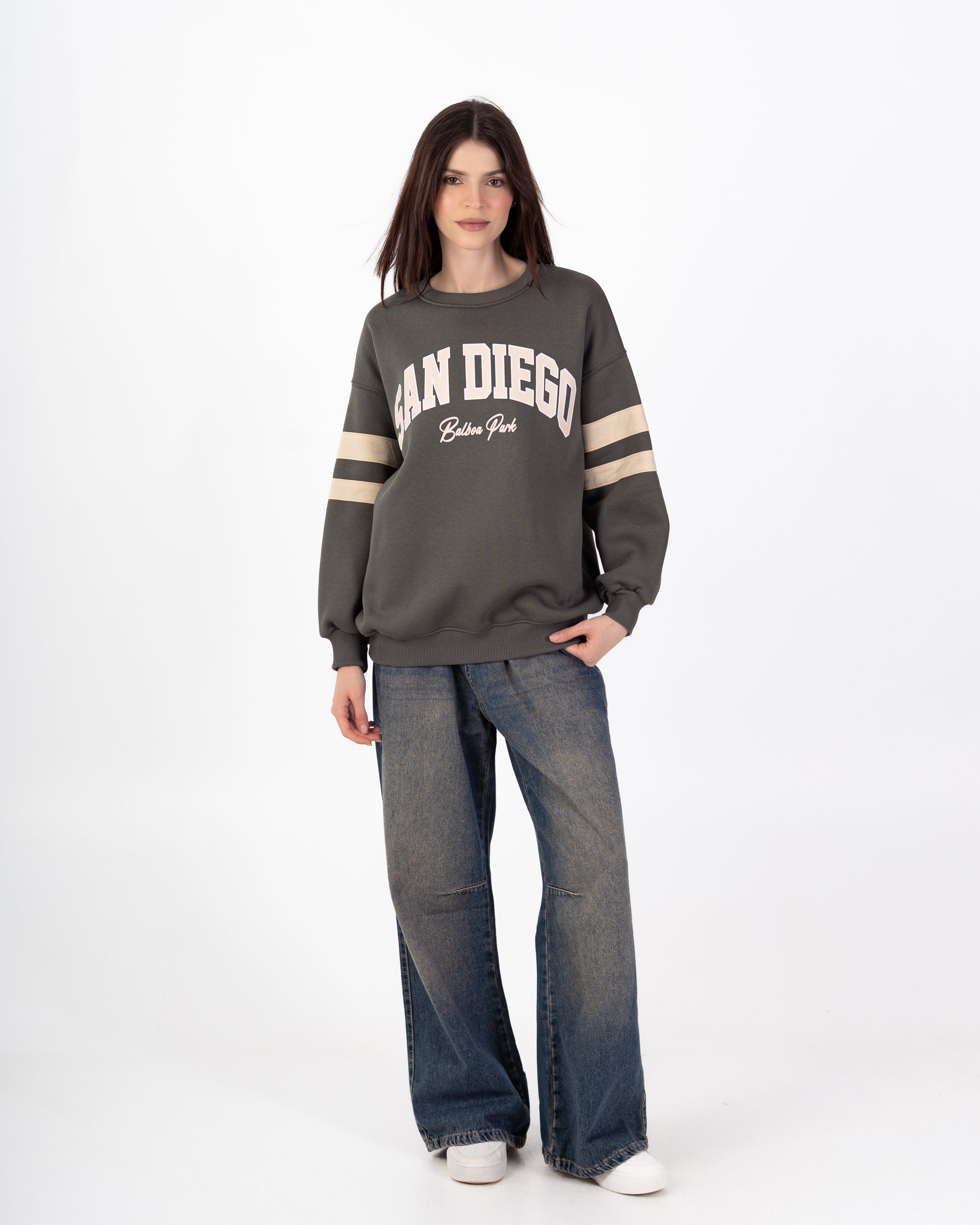Sweatshirt – Wording Print (Shoulder Stripe)
