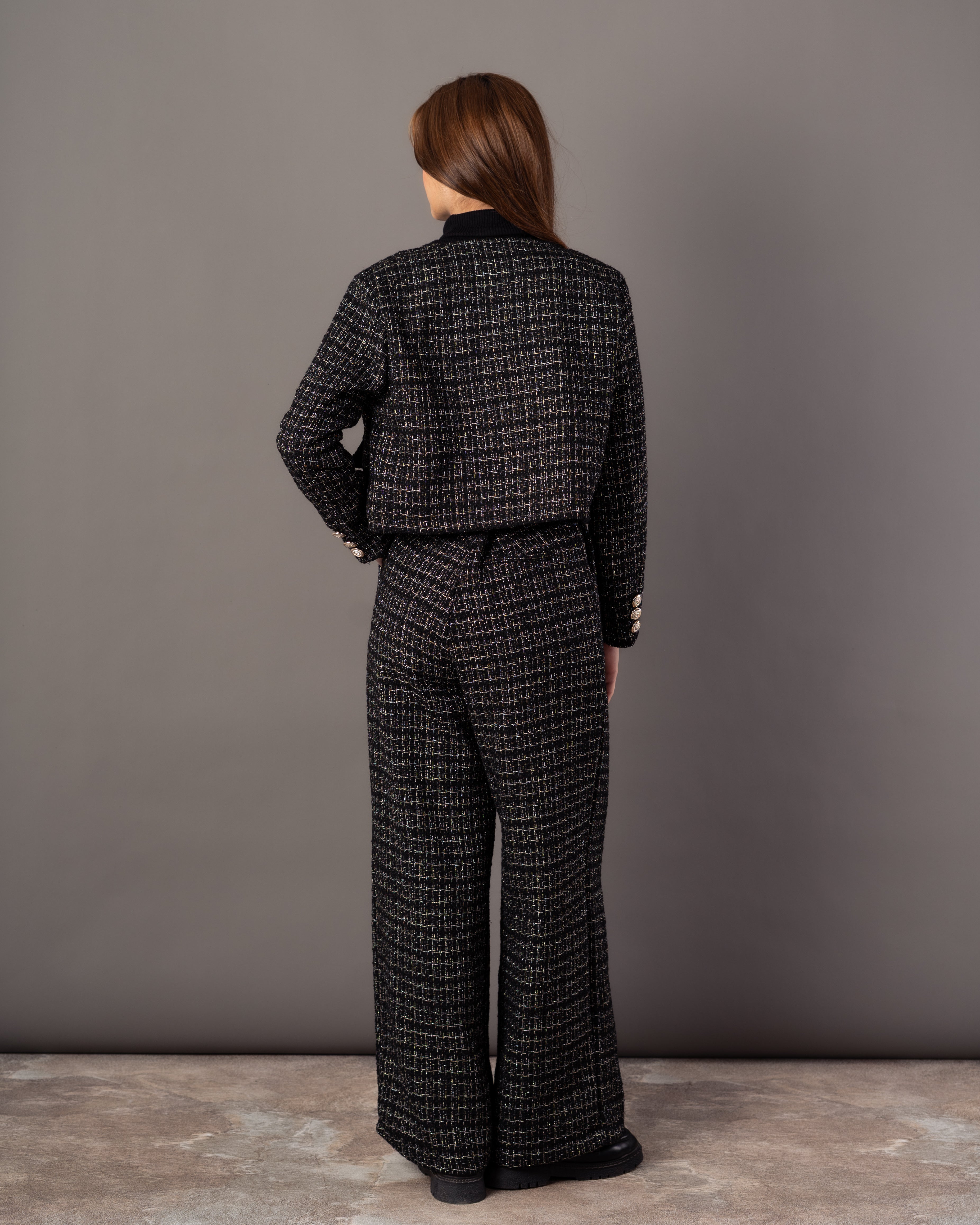 Short Jacket – Statement Buttons (Round Neck)