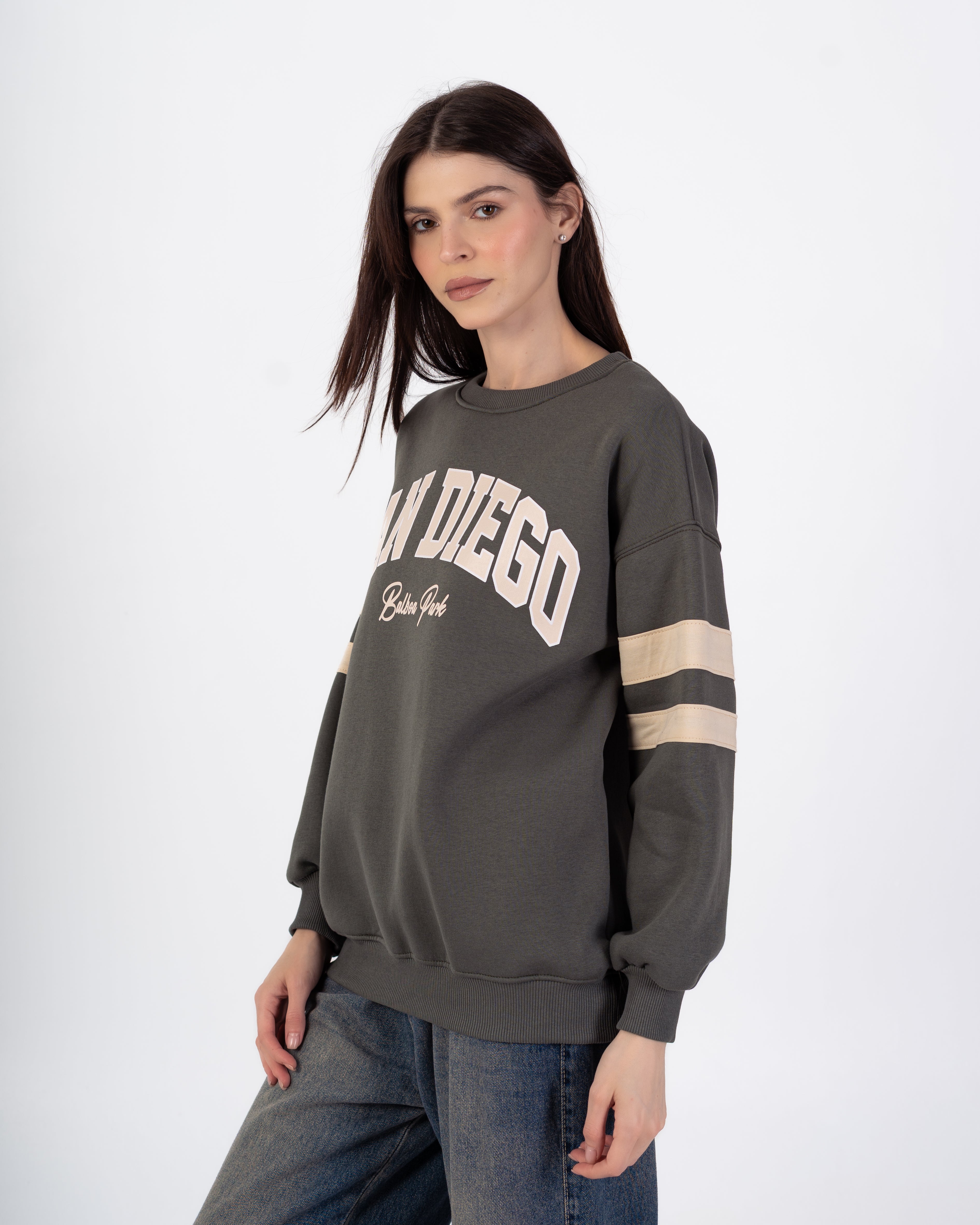 Sweatshirt – Wording Print (Shoulder Stripe)