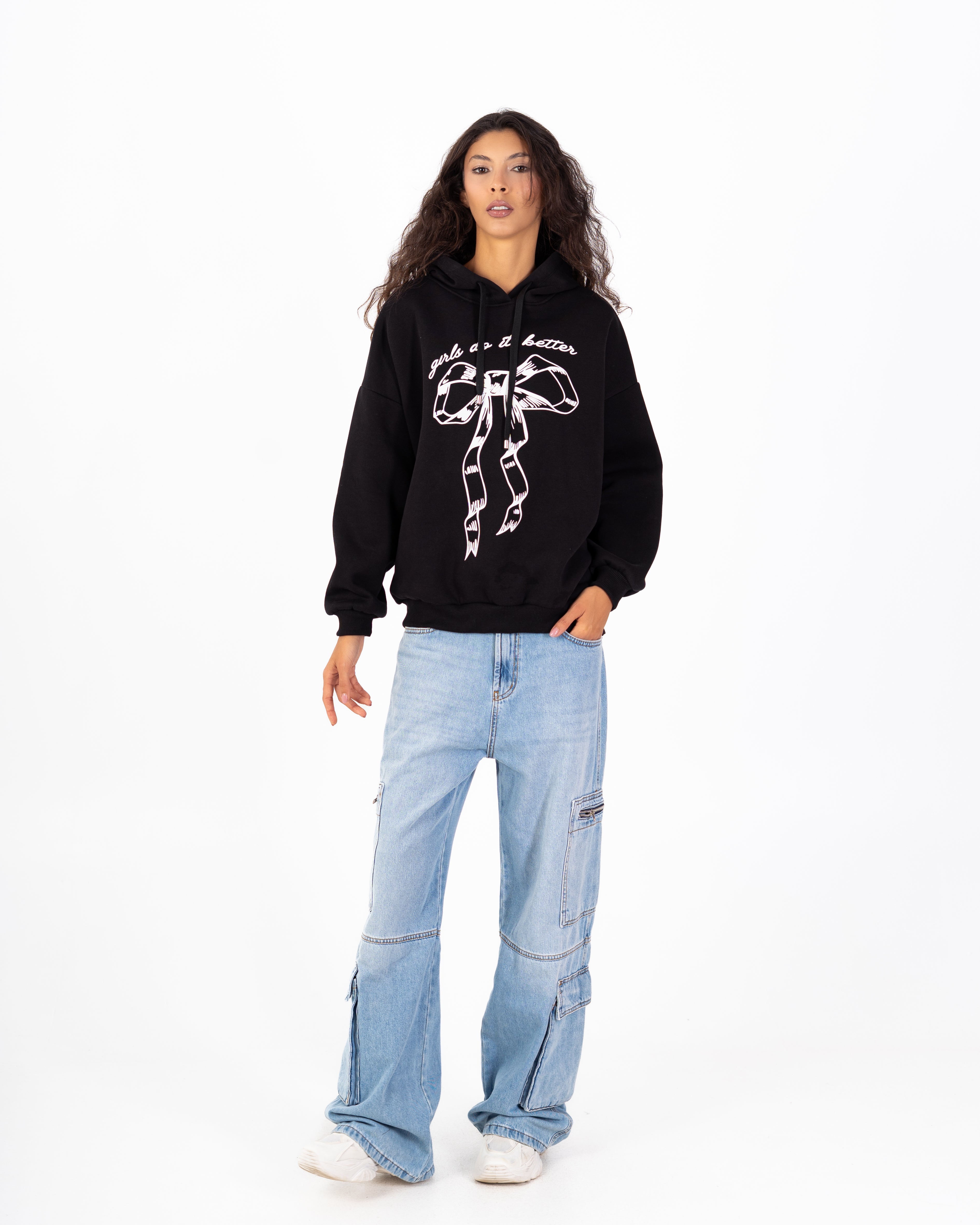 Sweatshirt – Hooded (Bow Print)