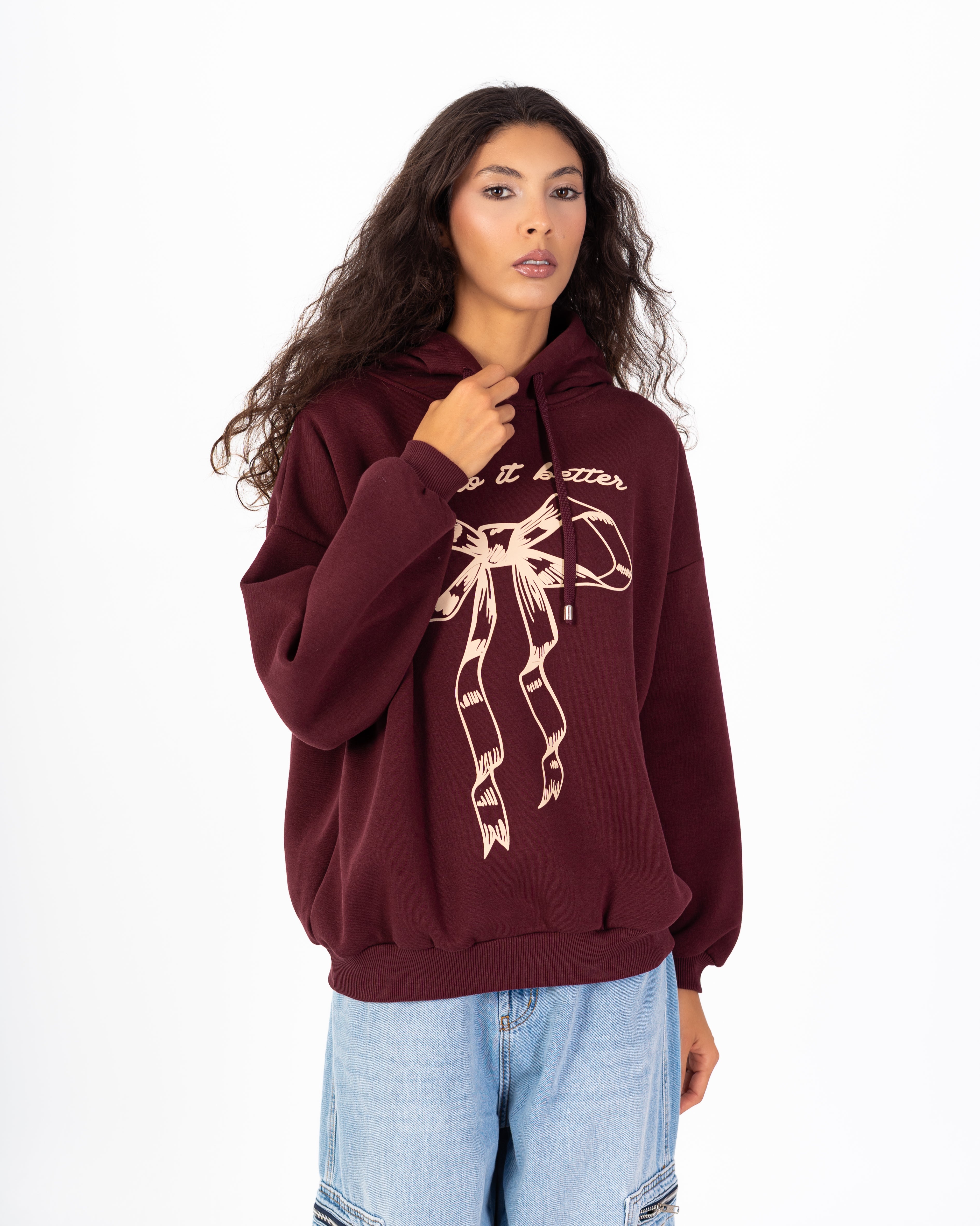 Sweatshirt – Hooded (Bow Print)
