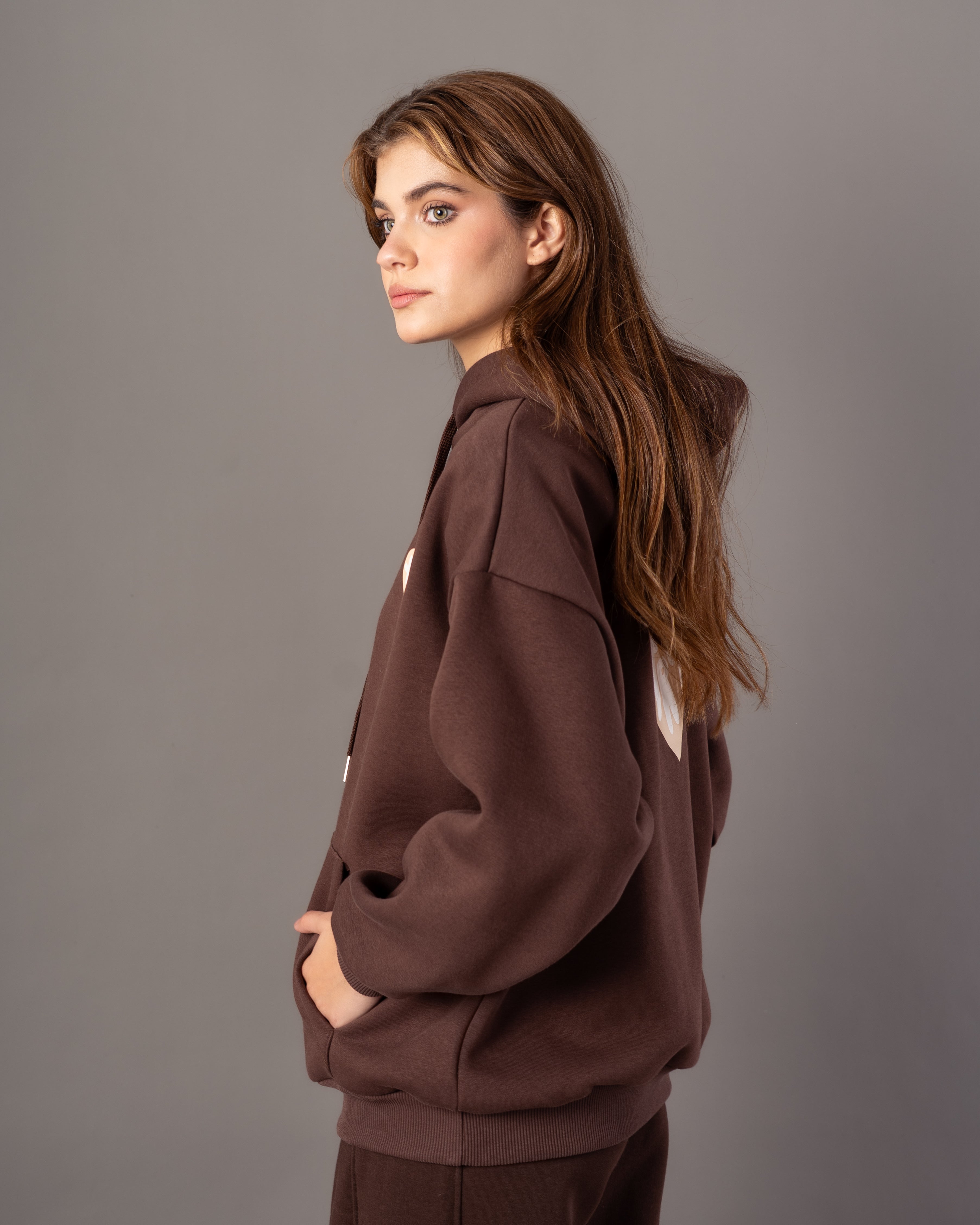 Hoodie – Text Print Inside Heart