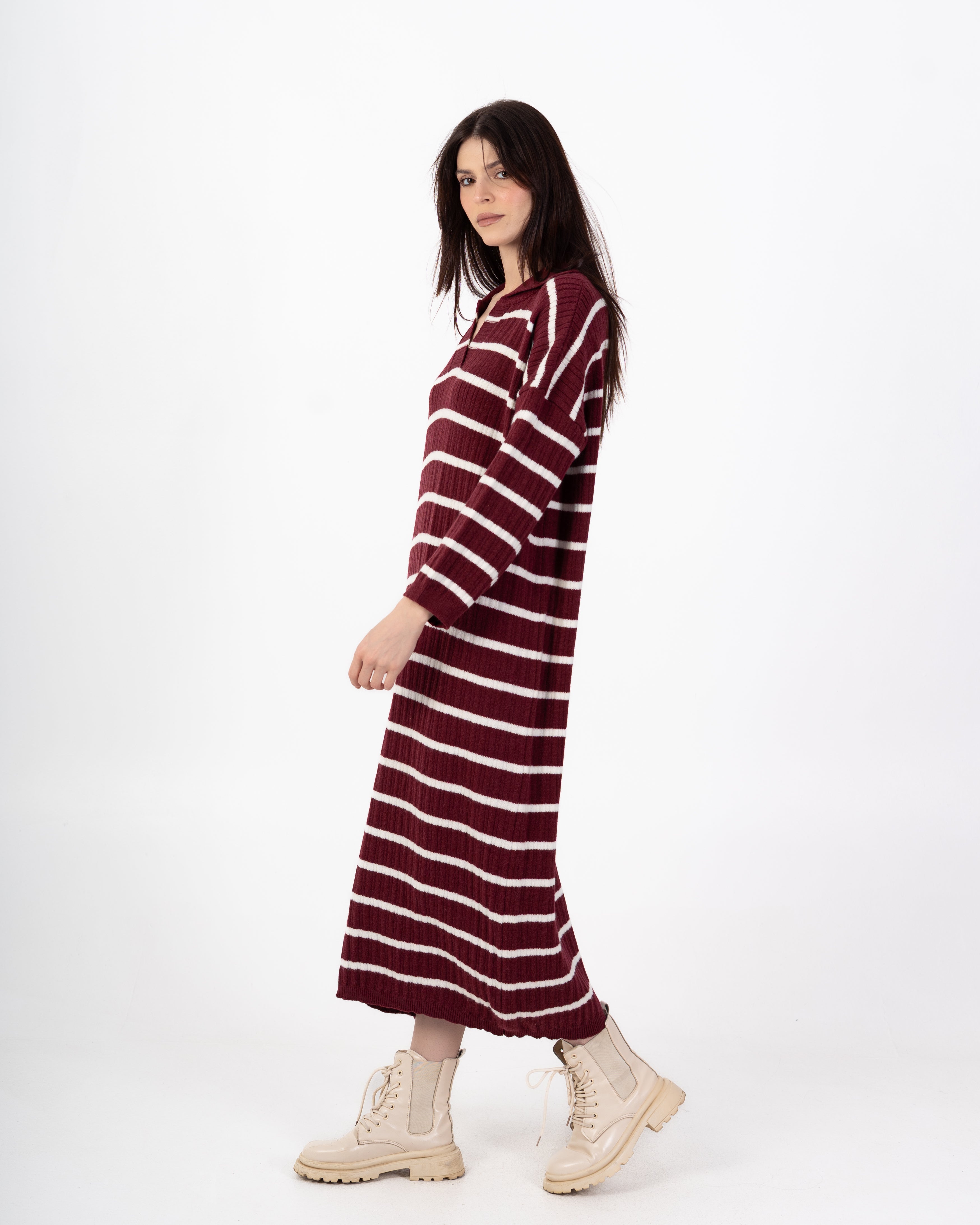 Knitwear Dress – Horizontal Stripes