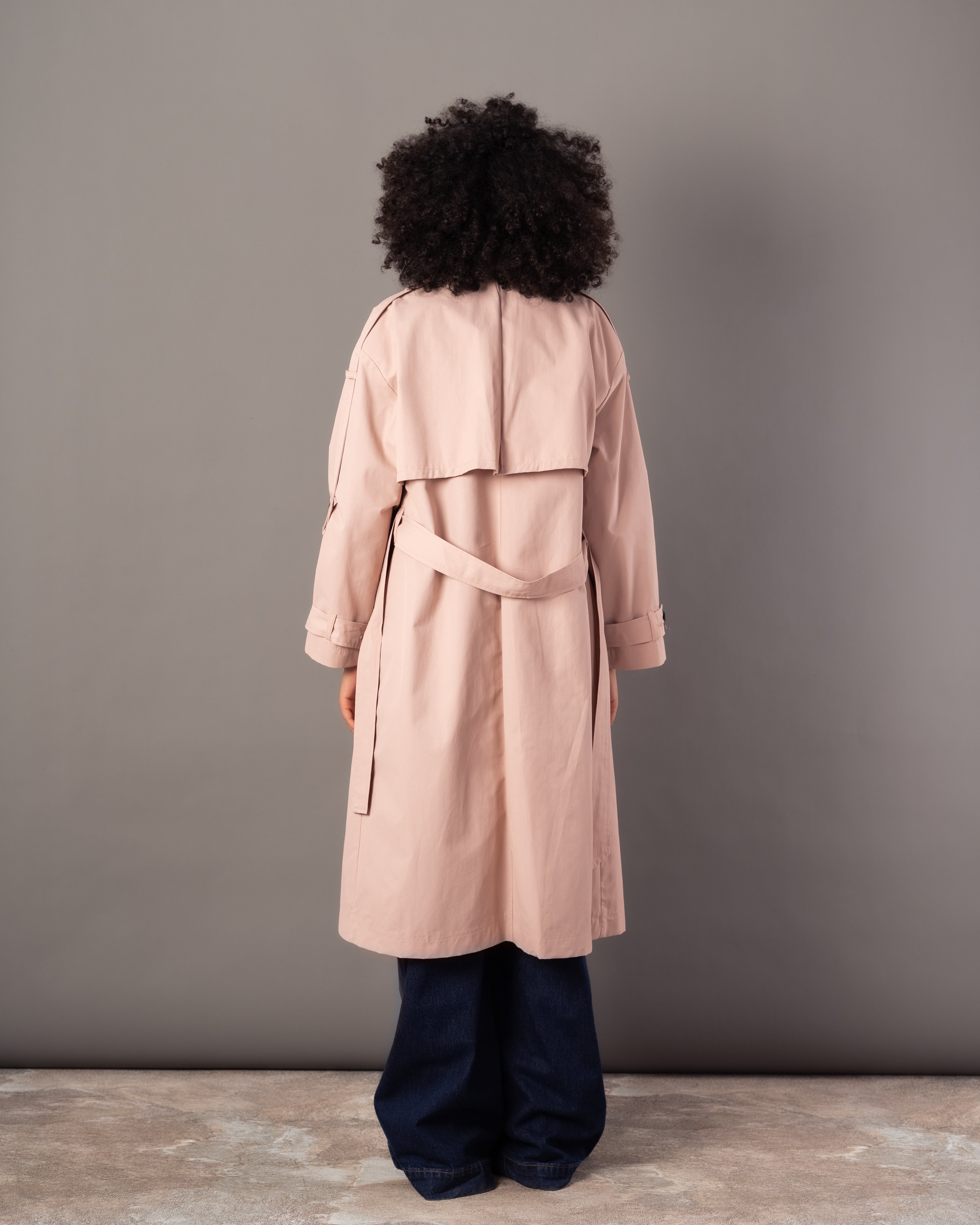 Gabardine Trench Coat – Long Plain (With Belt, Buttons, Colors)